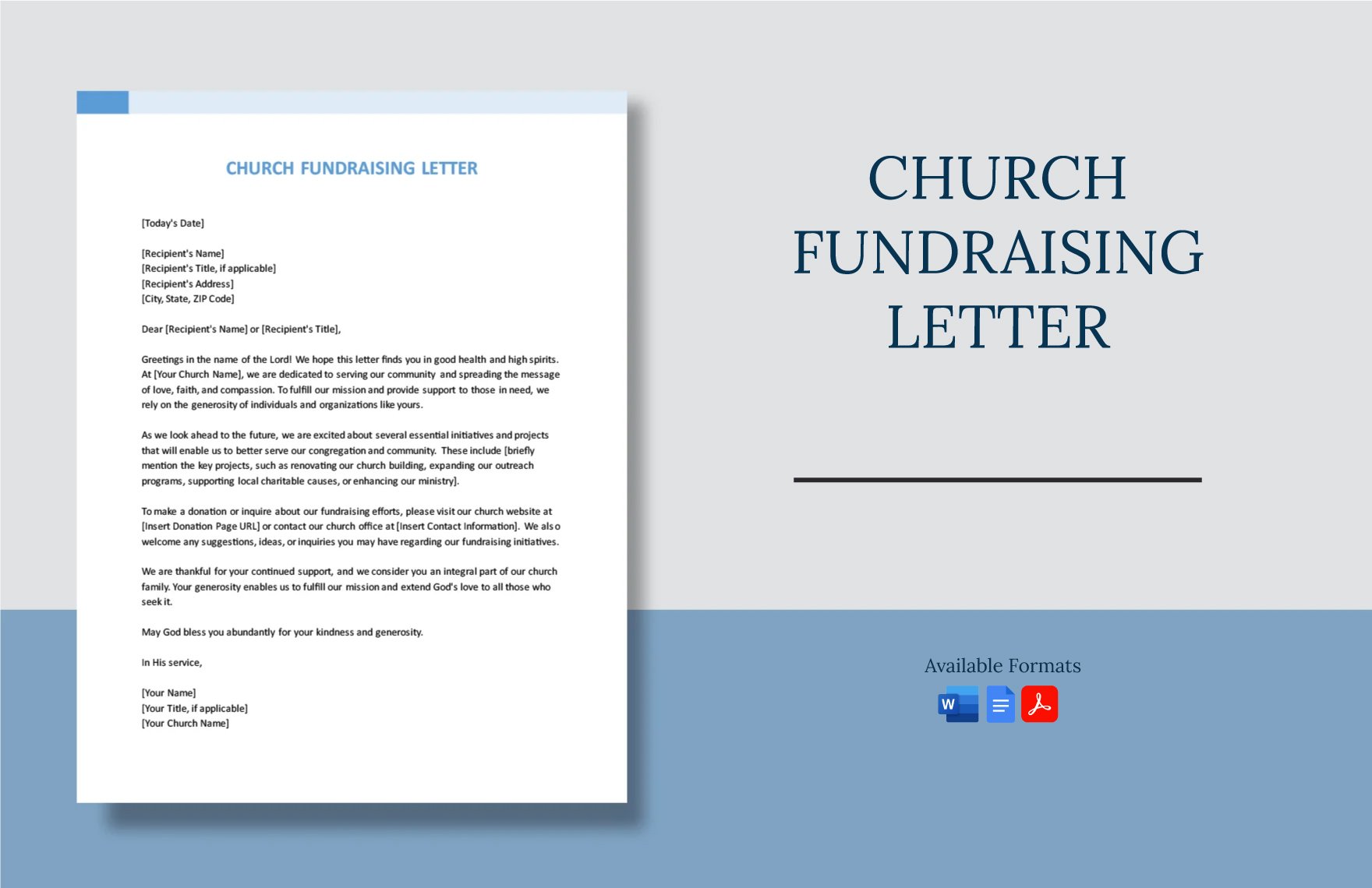 Church Fundraising Letter in Word, Google Docs, PDF