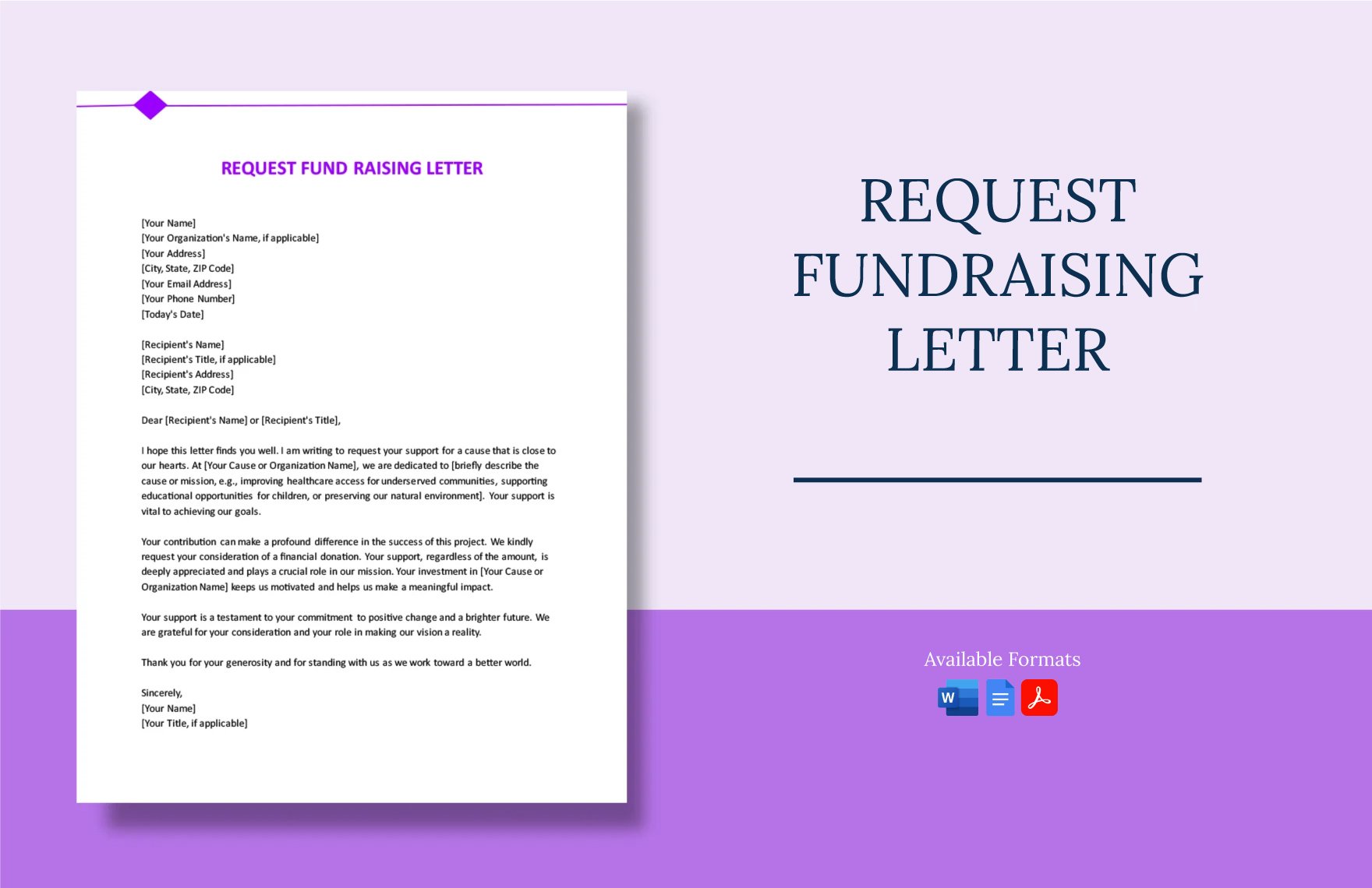 Request Fundraising Letter in Word, Google Docs, PDF