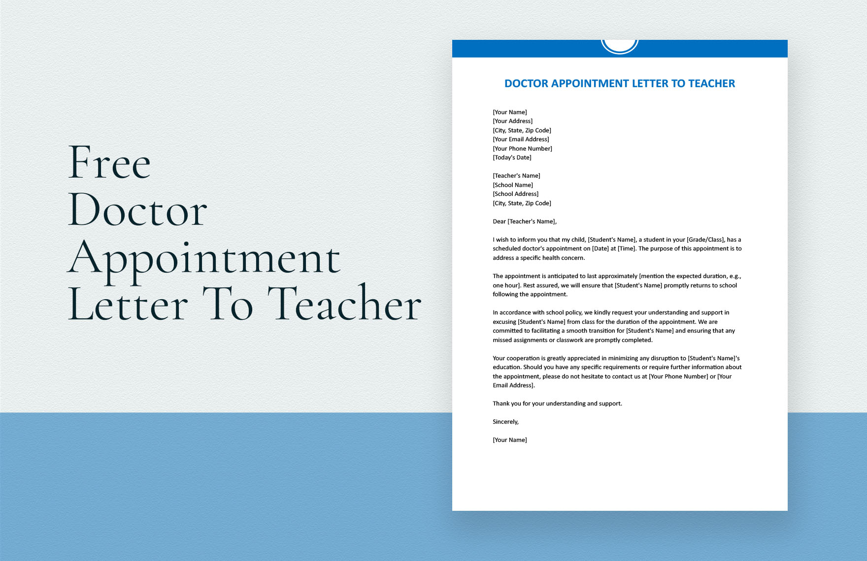 Doctor Appointment Letter To Teacher in Word, Google Docs