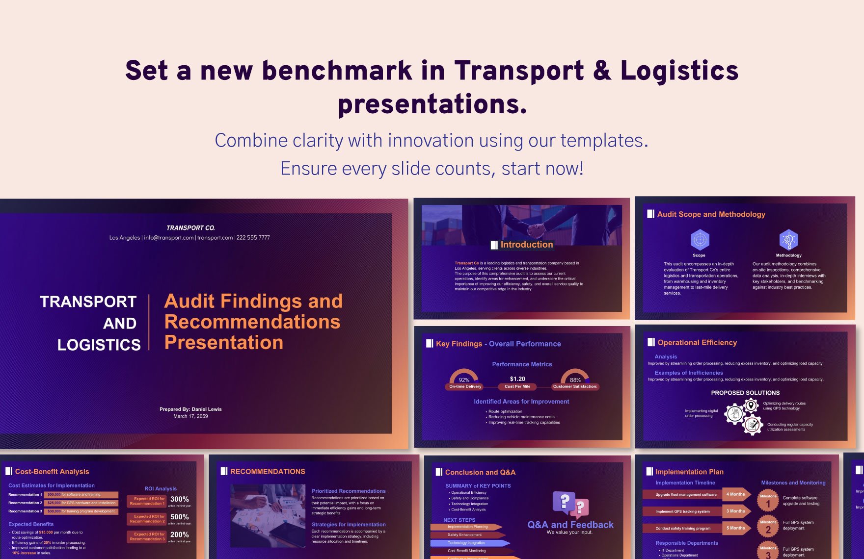 Transport and Logistics Audit Findings and Recommendations Presentation Template