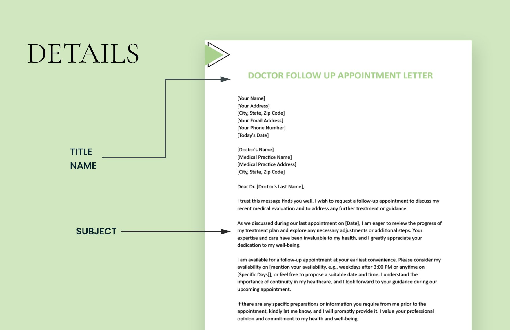 Doctor Follow Up Appointment Letter