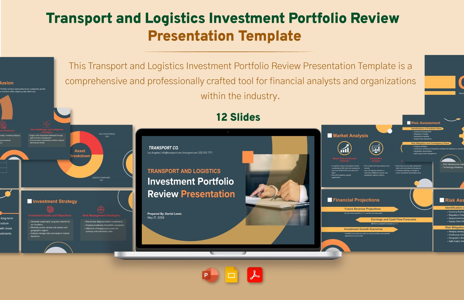 Transport and Logistics Investment Portfolio Review Presentation Template
