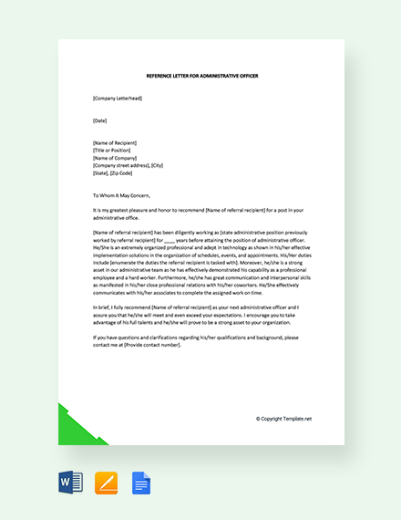 FREE Job Recommendation Letter For a Friend Template - Word | Google ...