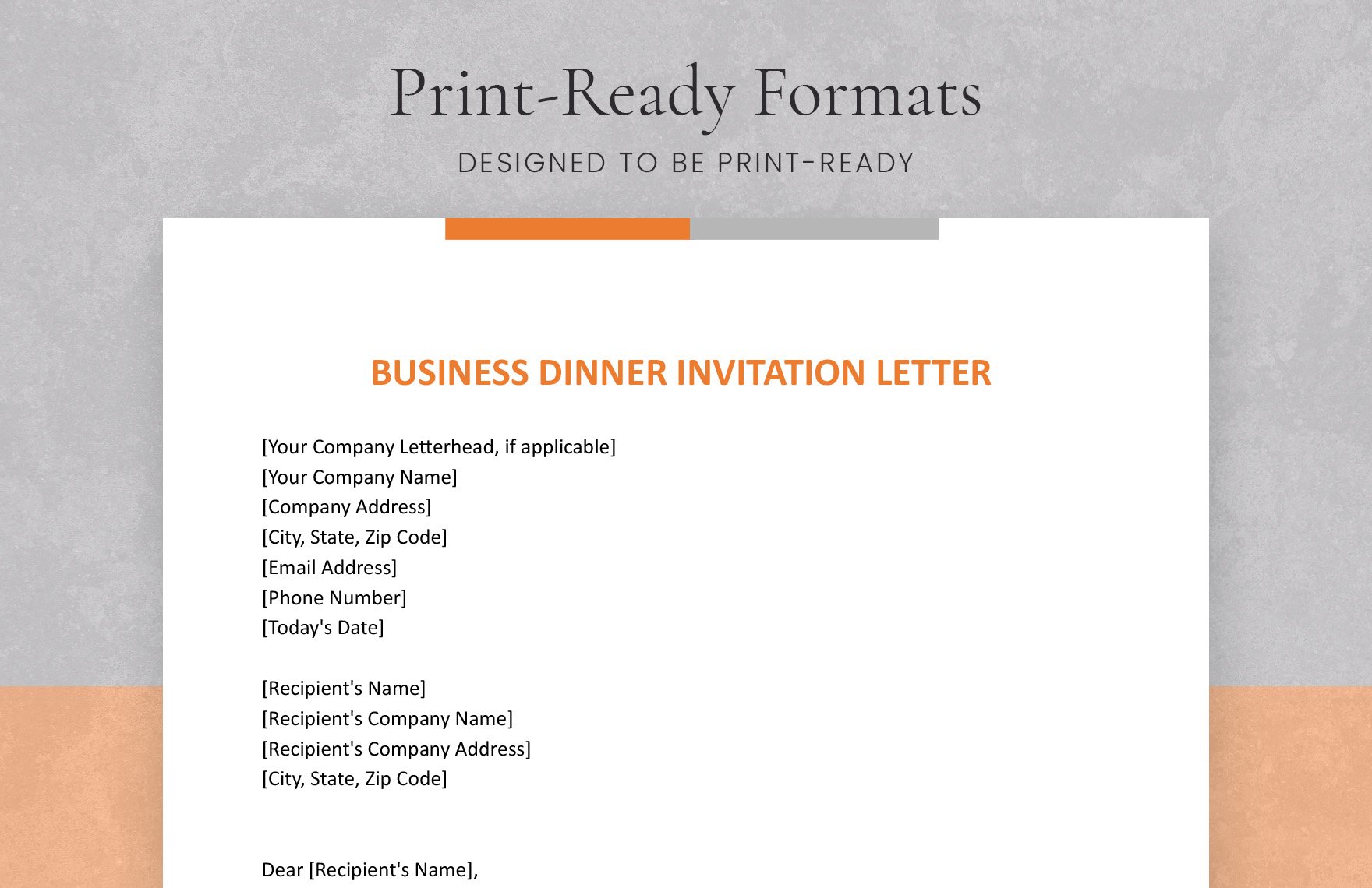 Business Dinner Invitation Letter