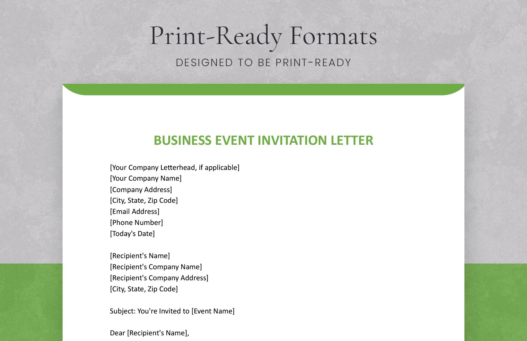 Business Event Invitation Letter