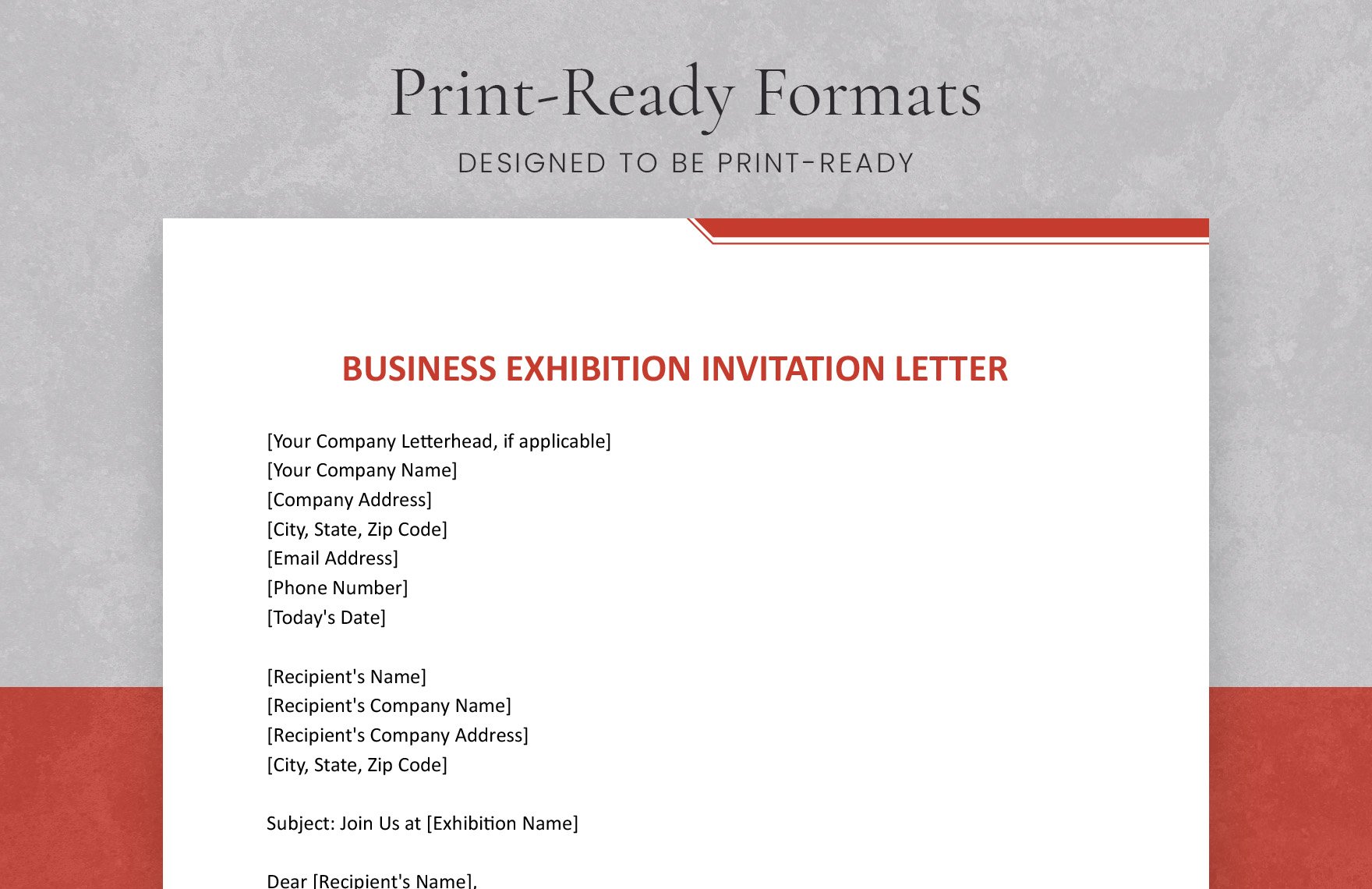 Business Exhibition Invitation Letter