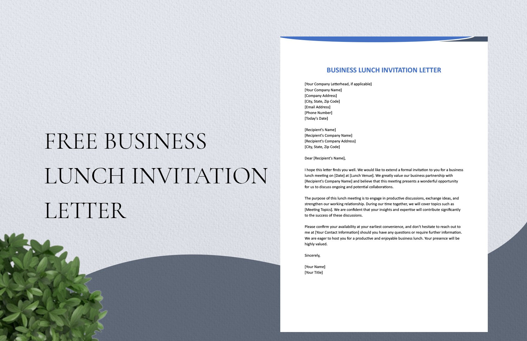 Business Lunch Invitation Letter
