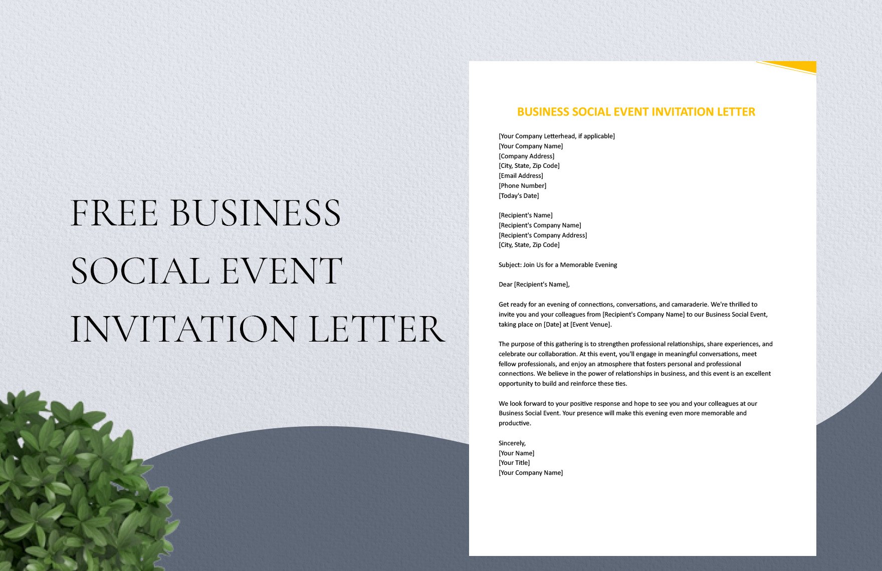 Business Social Event Invitation Letter