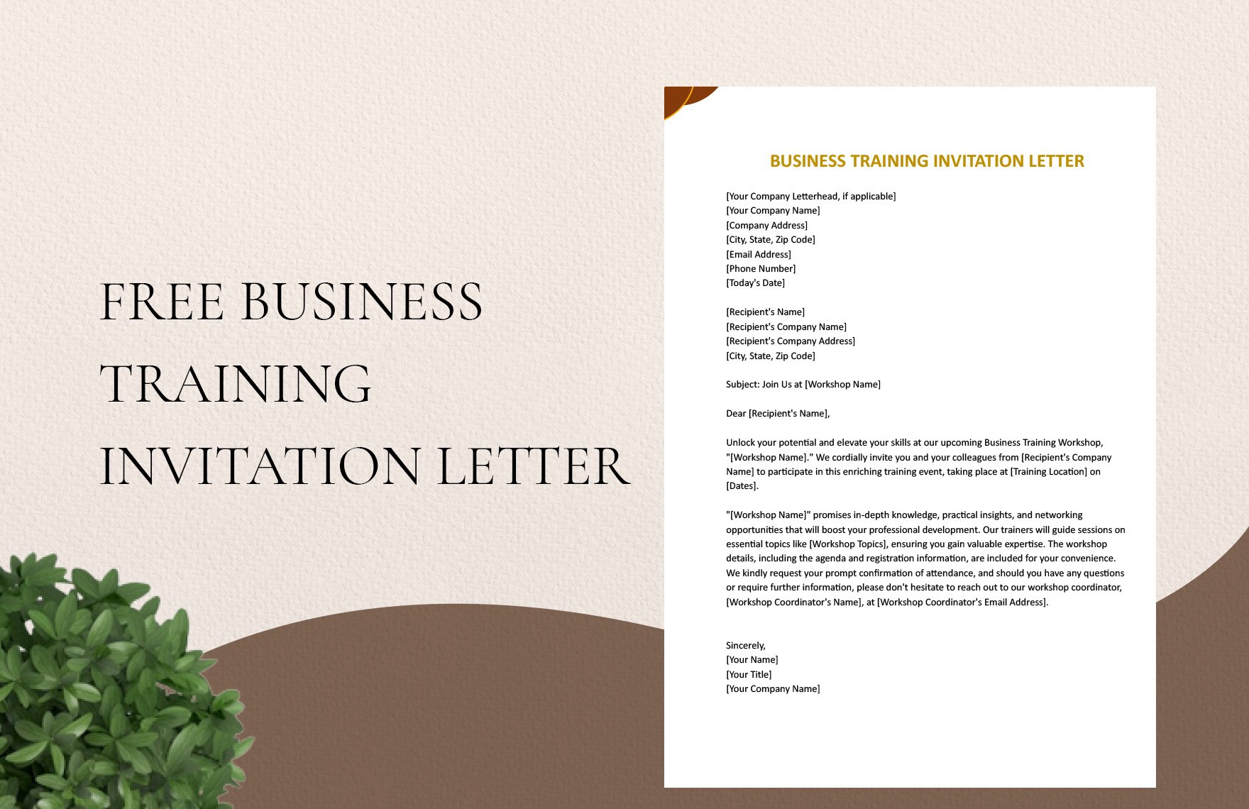 Business Training Invitation Letter