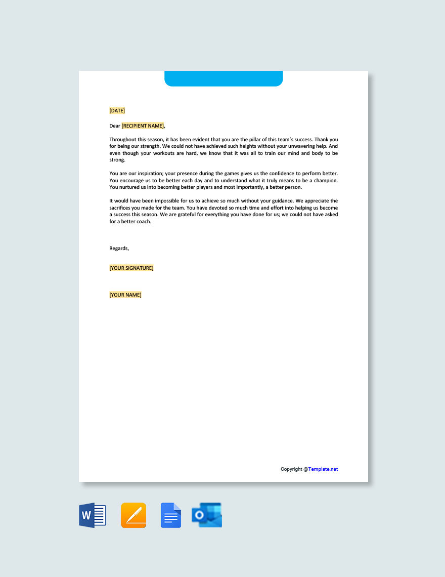 Free Baseball Coach Cover Letter Template - Google Docs, Word 