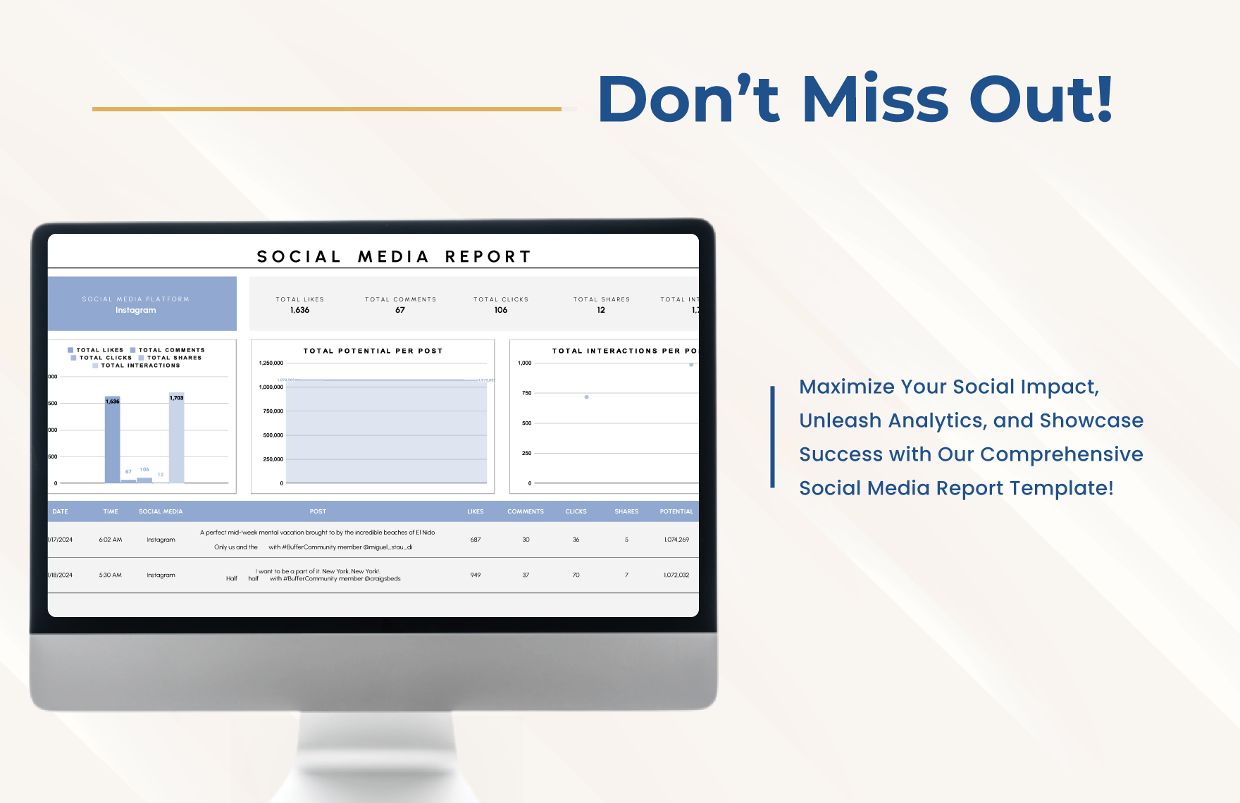 Social Media Report Template