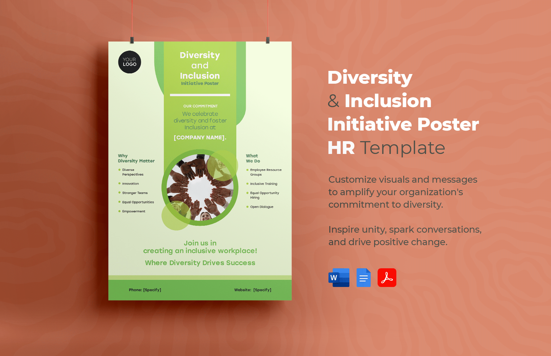 Diversity and Inclusion Initiative Poster HR Template
