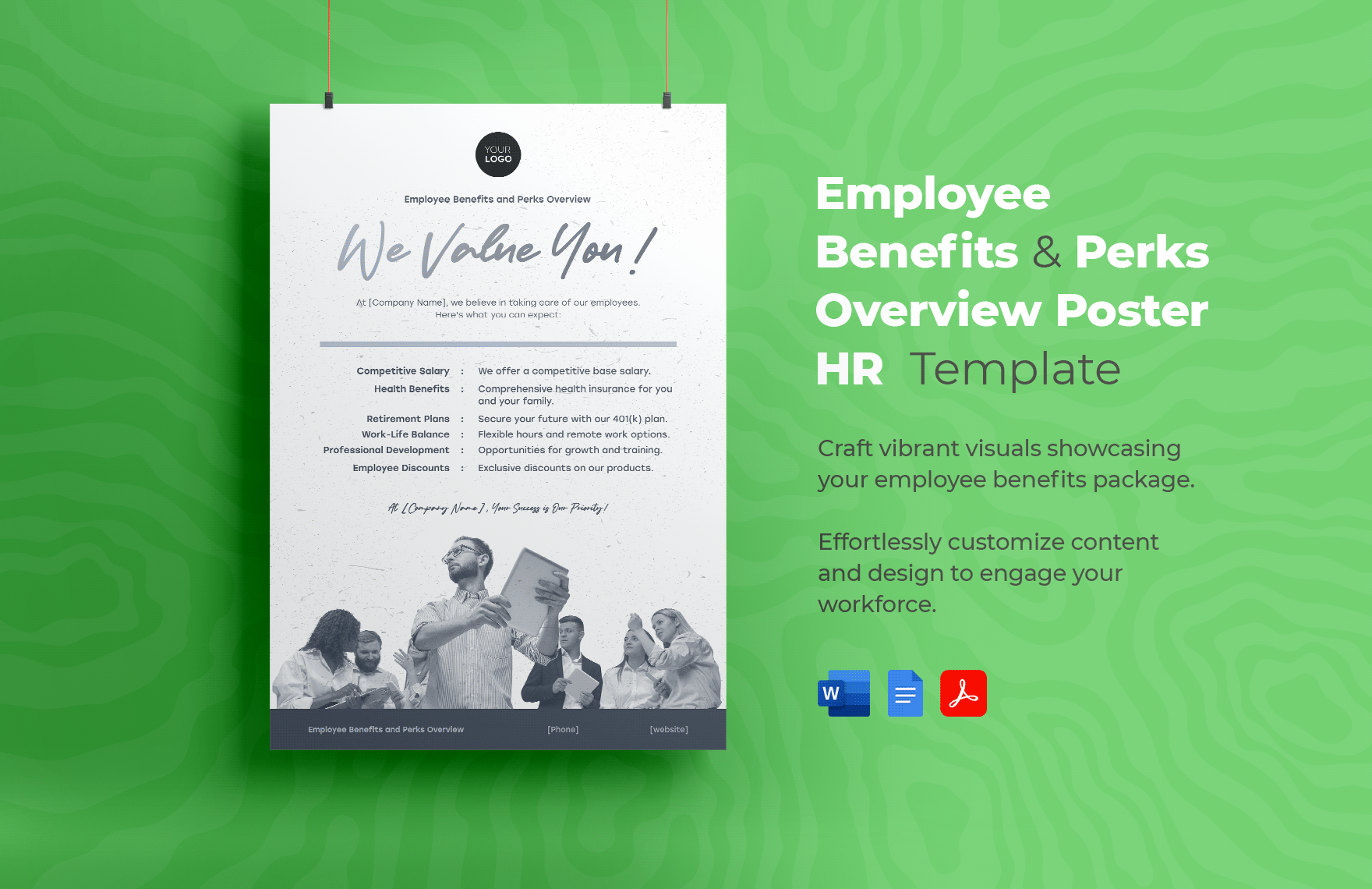 Employee Benefits and Perks Overview Poster HR Template