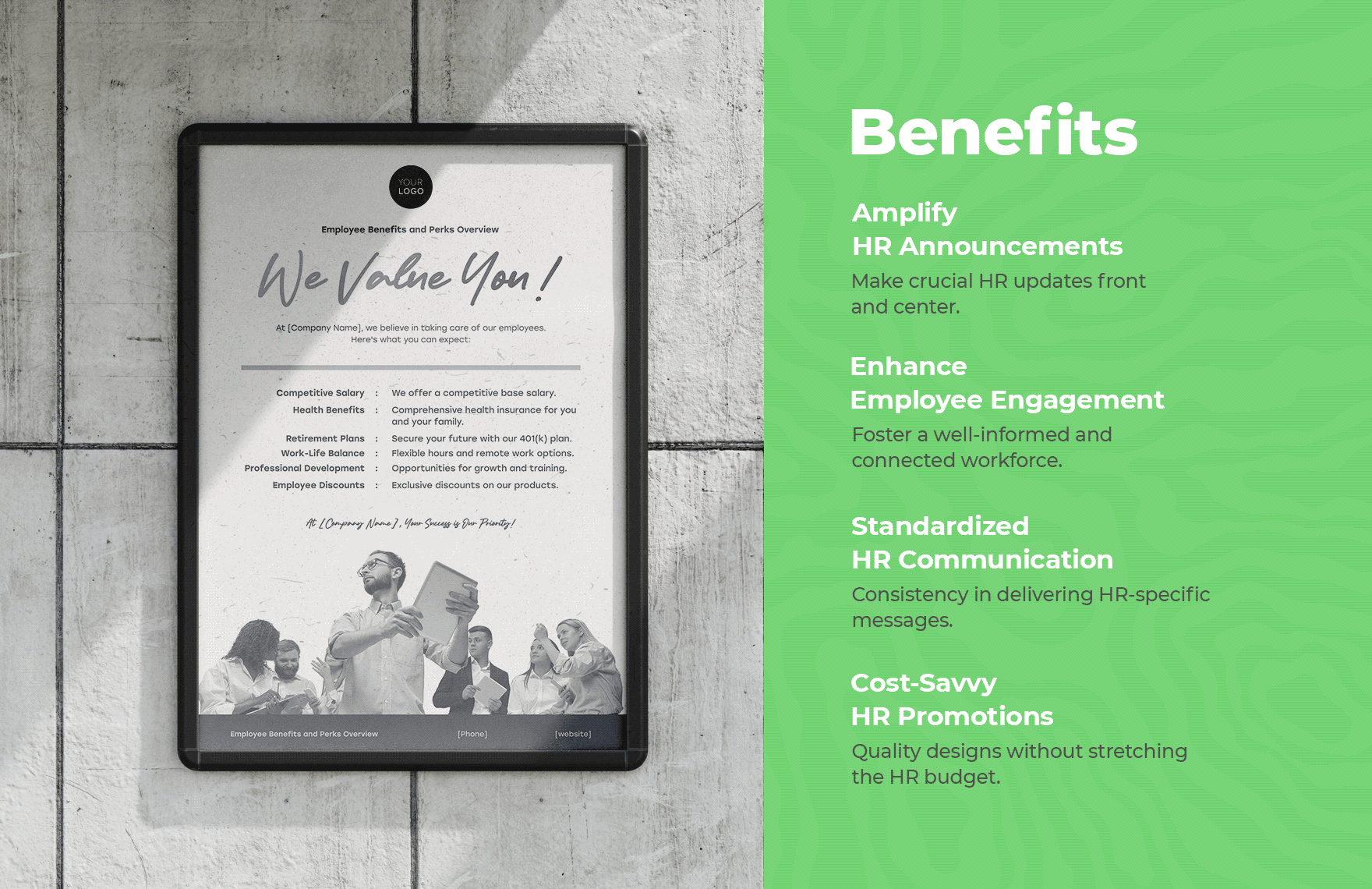 Employee Benefits and Perks Overview Poster HR Template