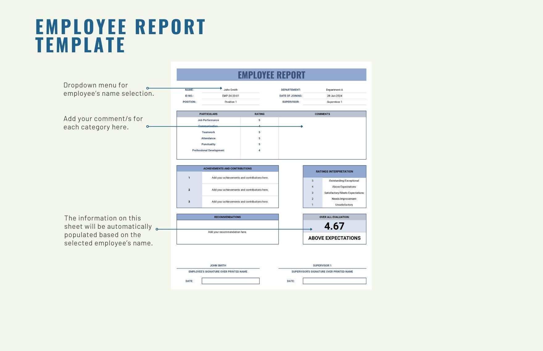 Employee Report Template