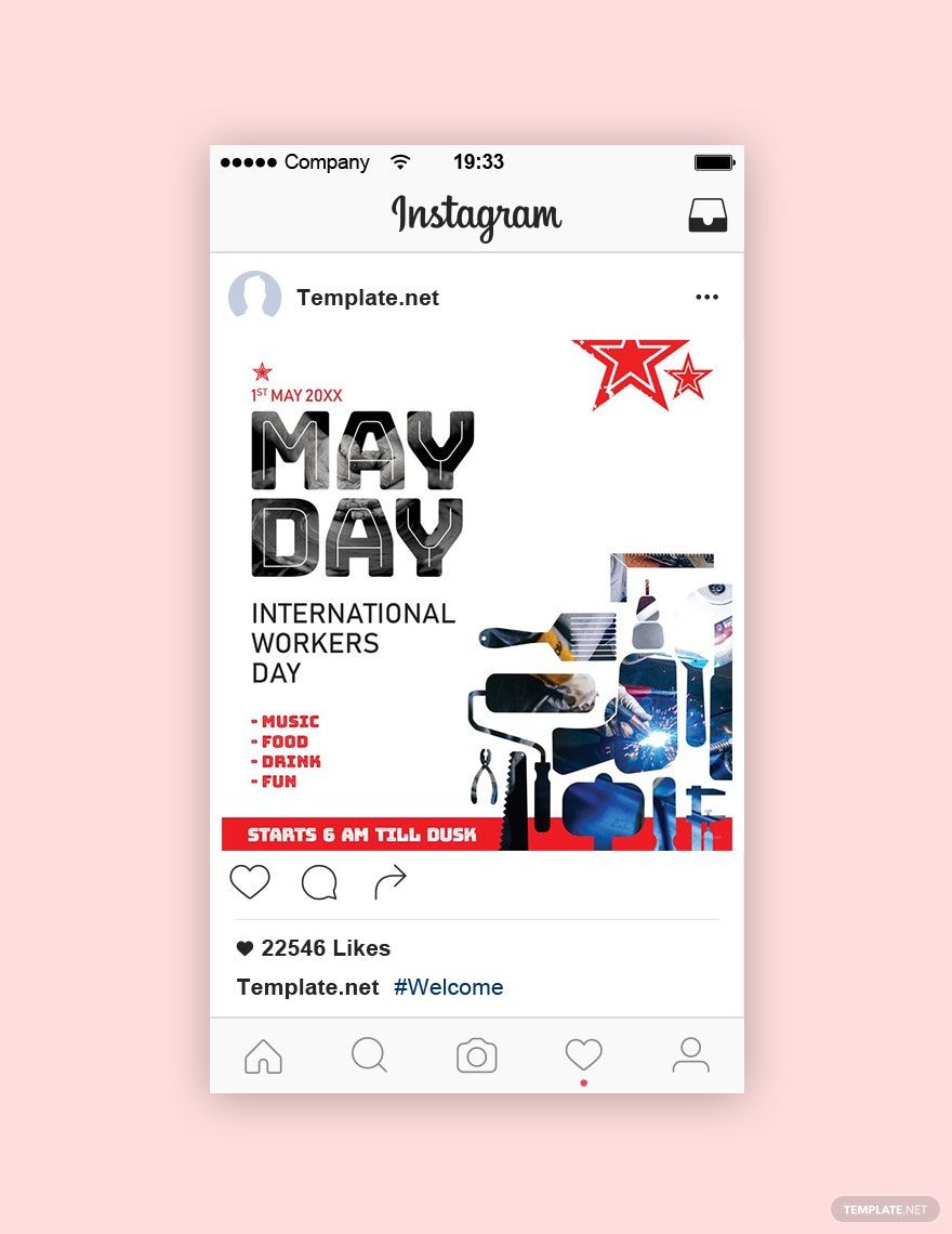 May Day Instagram Post Template in PSD