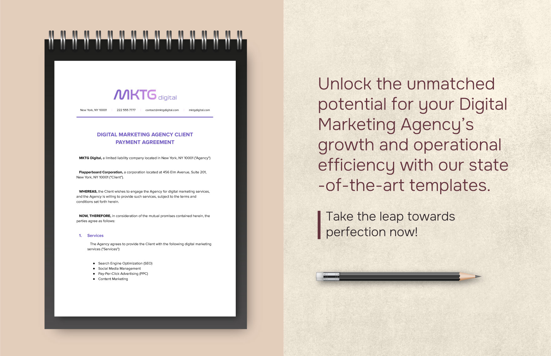 Digital Marketing Agency Client Payment Agreement Template