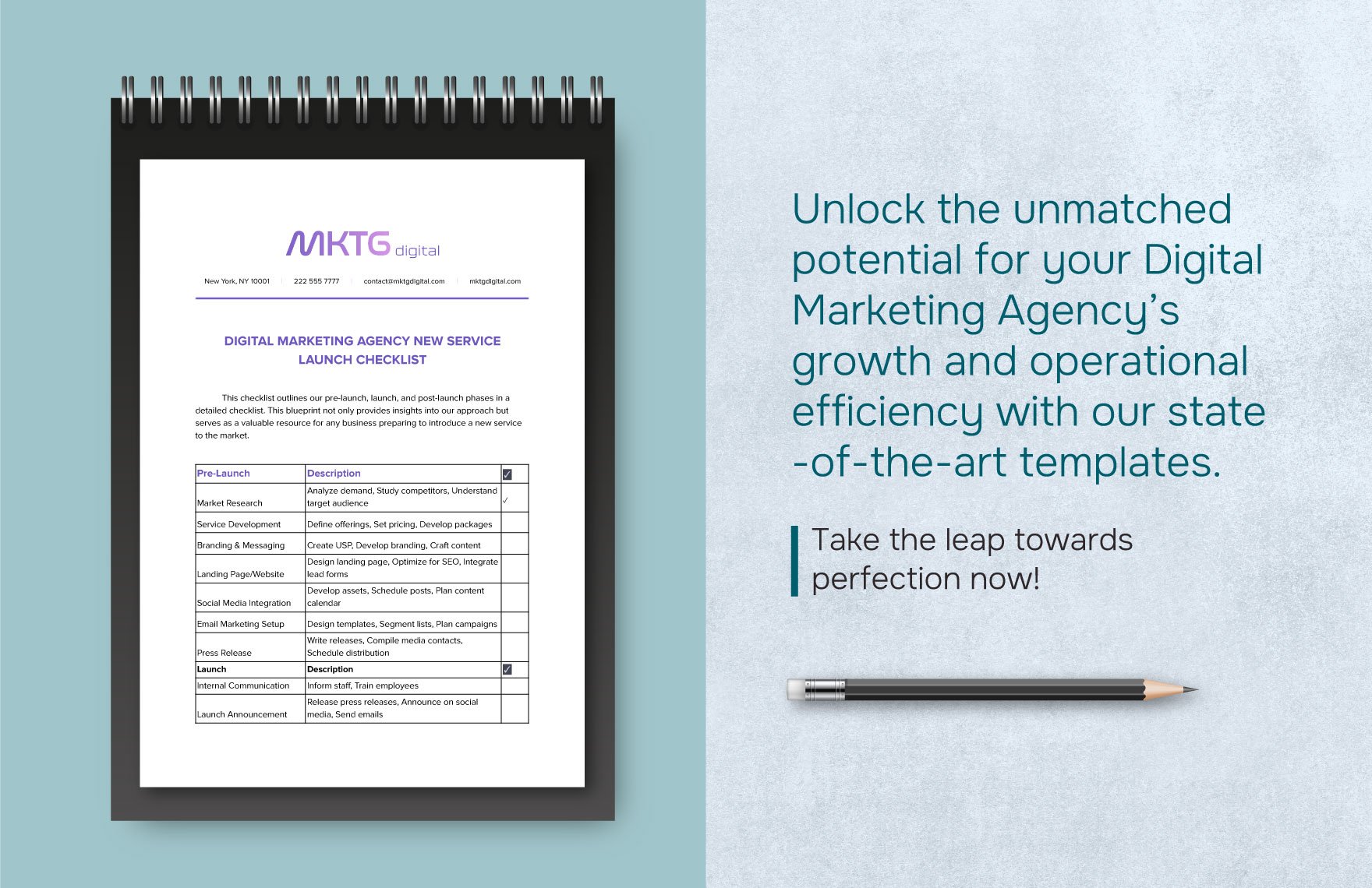 Digital Marketing Agency New Service Launch Checklist Template
