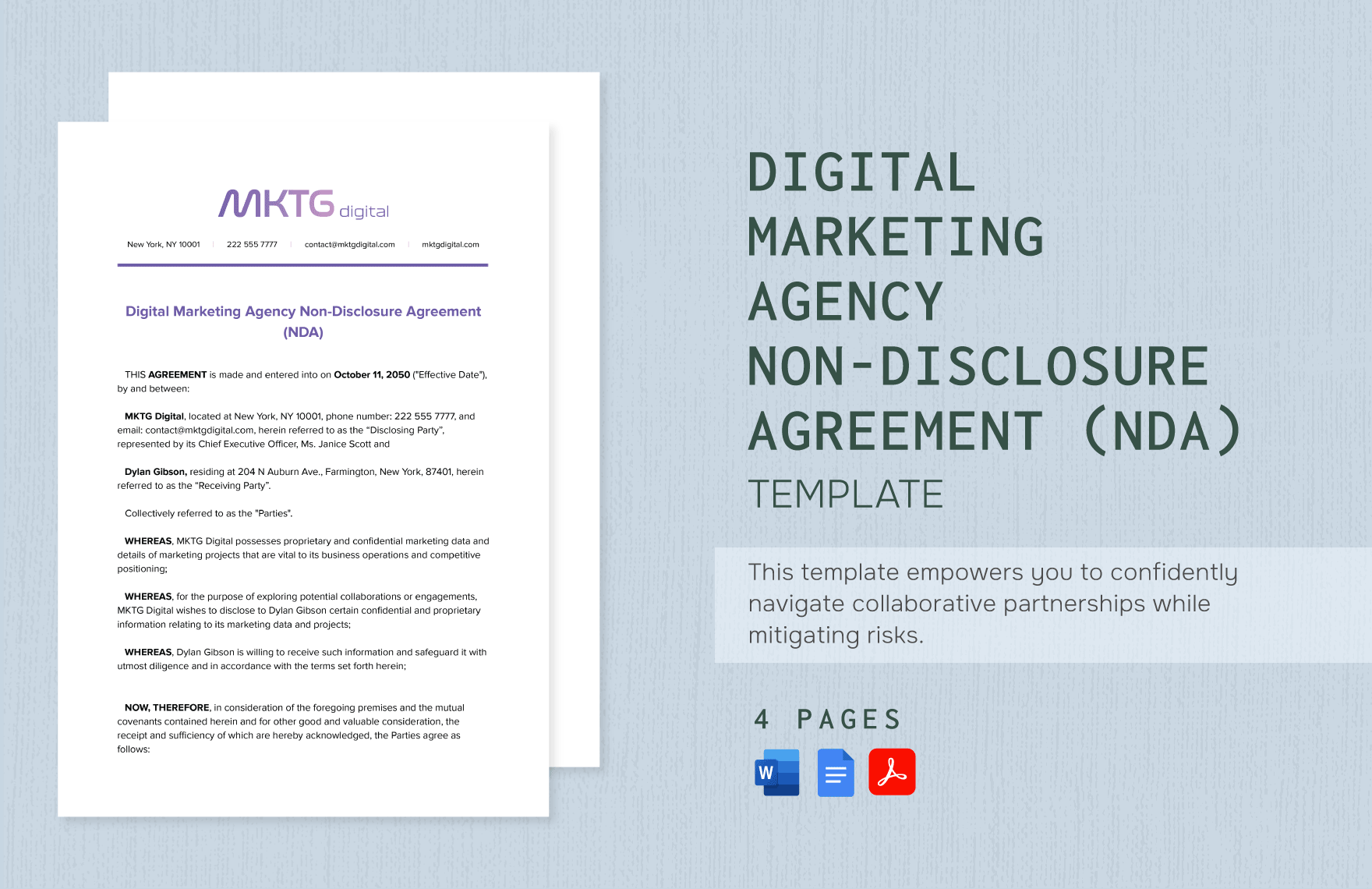 Digital Marketing Agency Non-Disclosure Agreement (NDA) Template