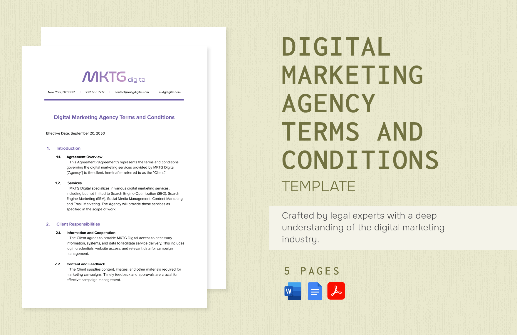 Digital Marketing Agency Terms and Conditions Template