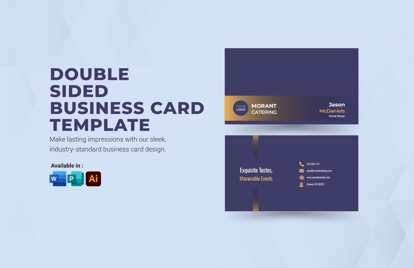 Double Sided Business Card Template in Word, Illustrator, Publisher