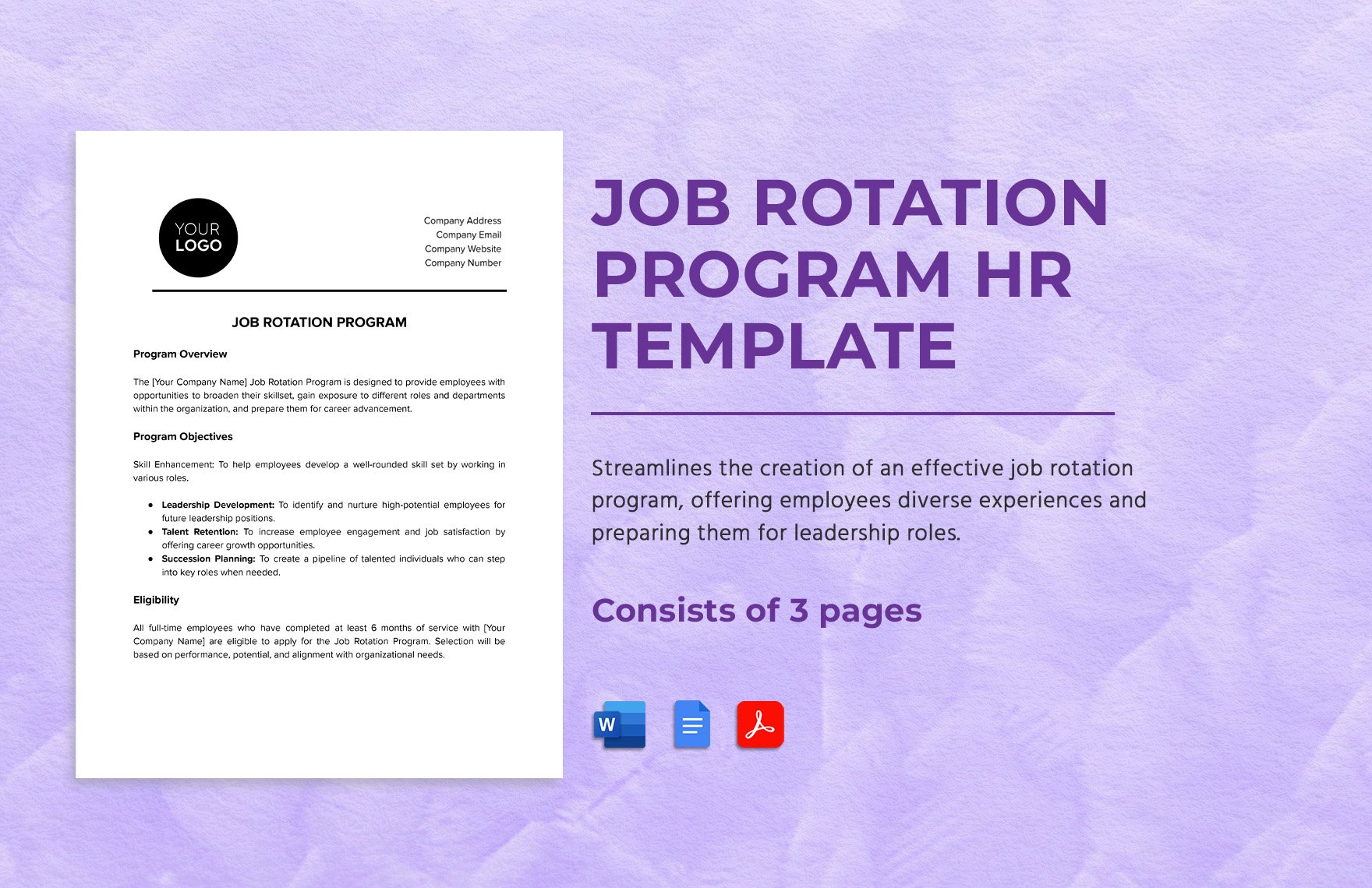 Job Rotation Program HR Template in Word, Google Docs, PDF
