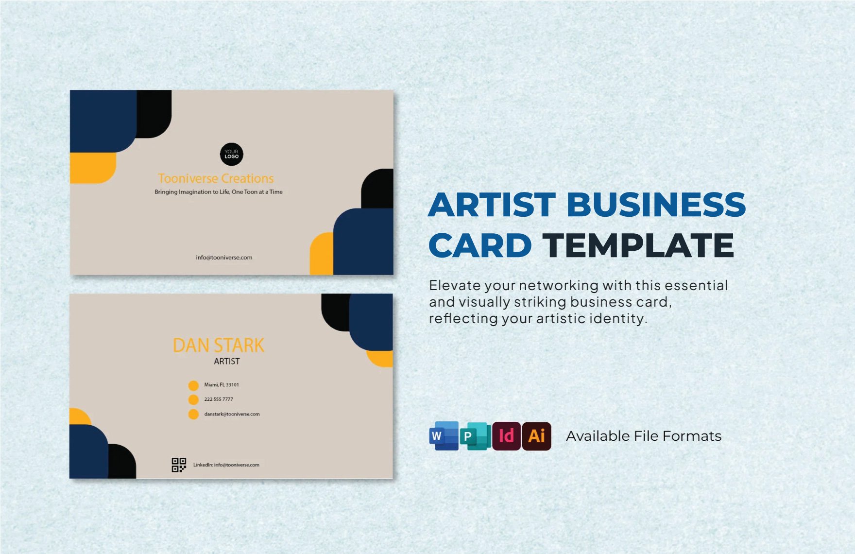 Free Artist Business Card Template in Word, Illustrator, Publisher, InDesign