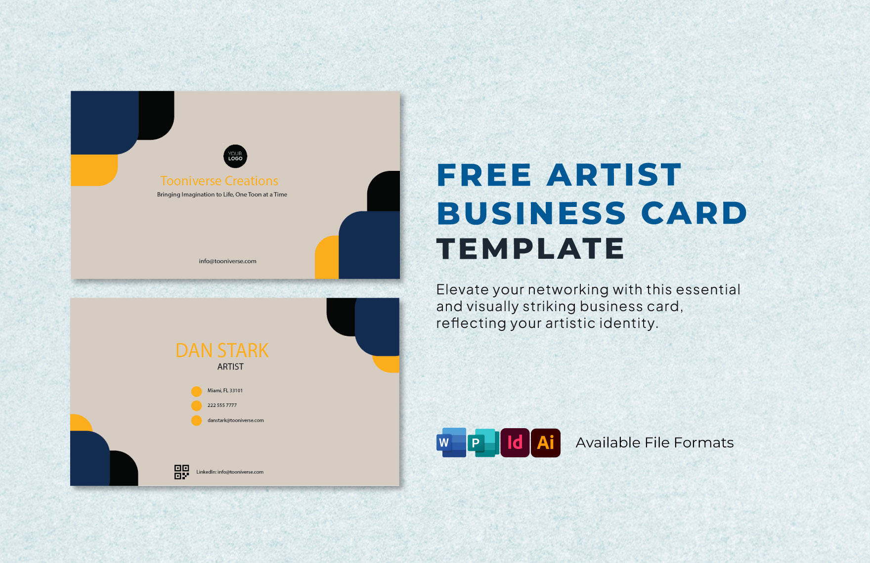Free  Artist Business Card Template in Word, Illustrator, Publisher, InDesign