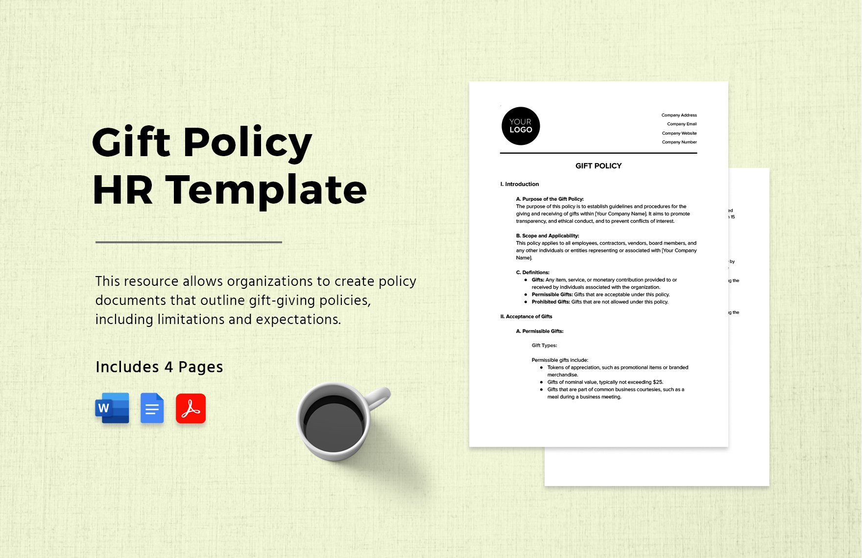 Gift Policy HR Template