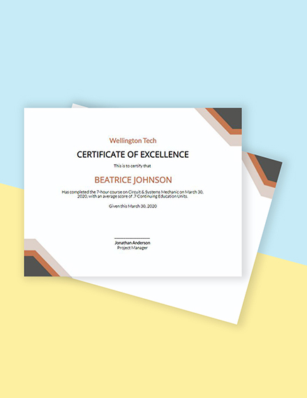 Company Training Certificate Template - Google Docs, Illustrator, InDesign, Word, Outlook, Apple Pages, PSD, Publisher