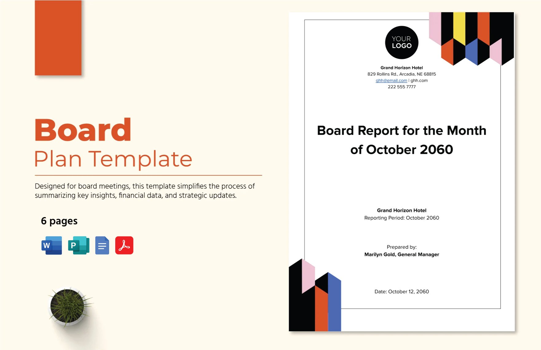 Board Report Template in Word, Google Docs, PDF, Publisher