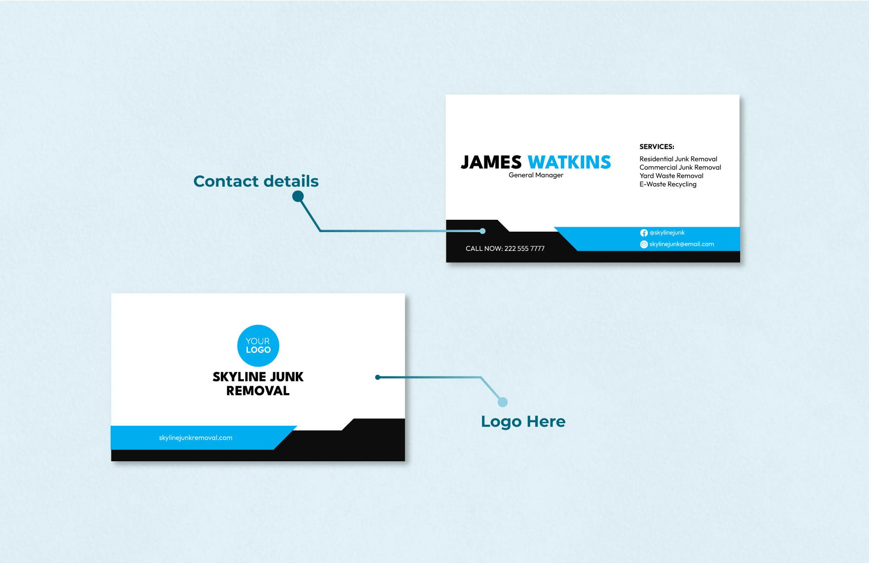 Junk Removal Business Card Template