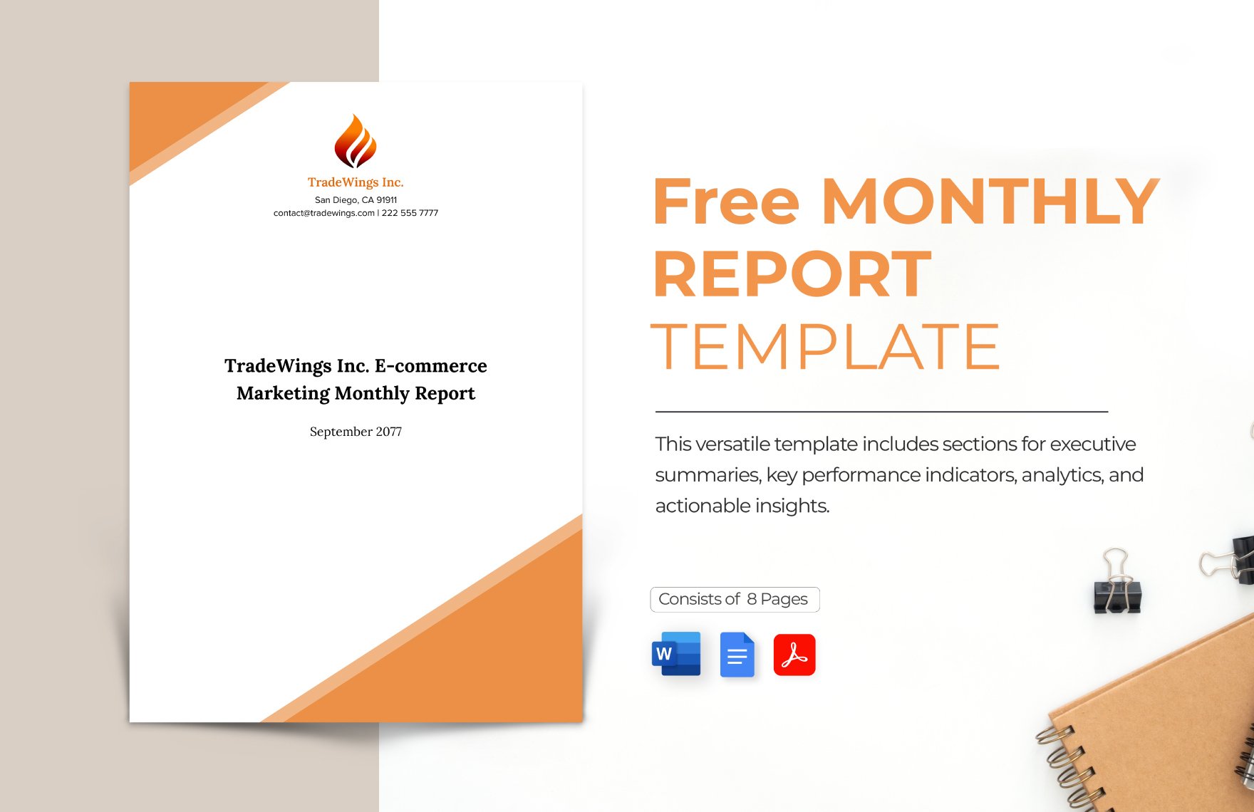 Free Monthly Report Template