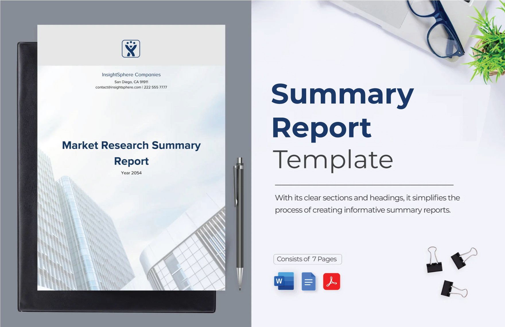 Free Summary Report Template in Word, Google Docs, PDF, InDesign