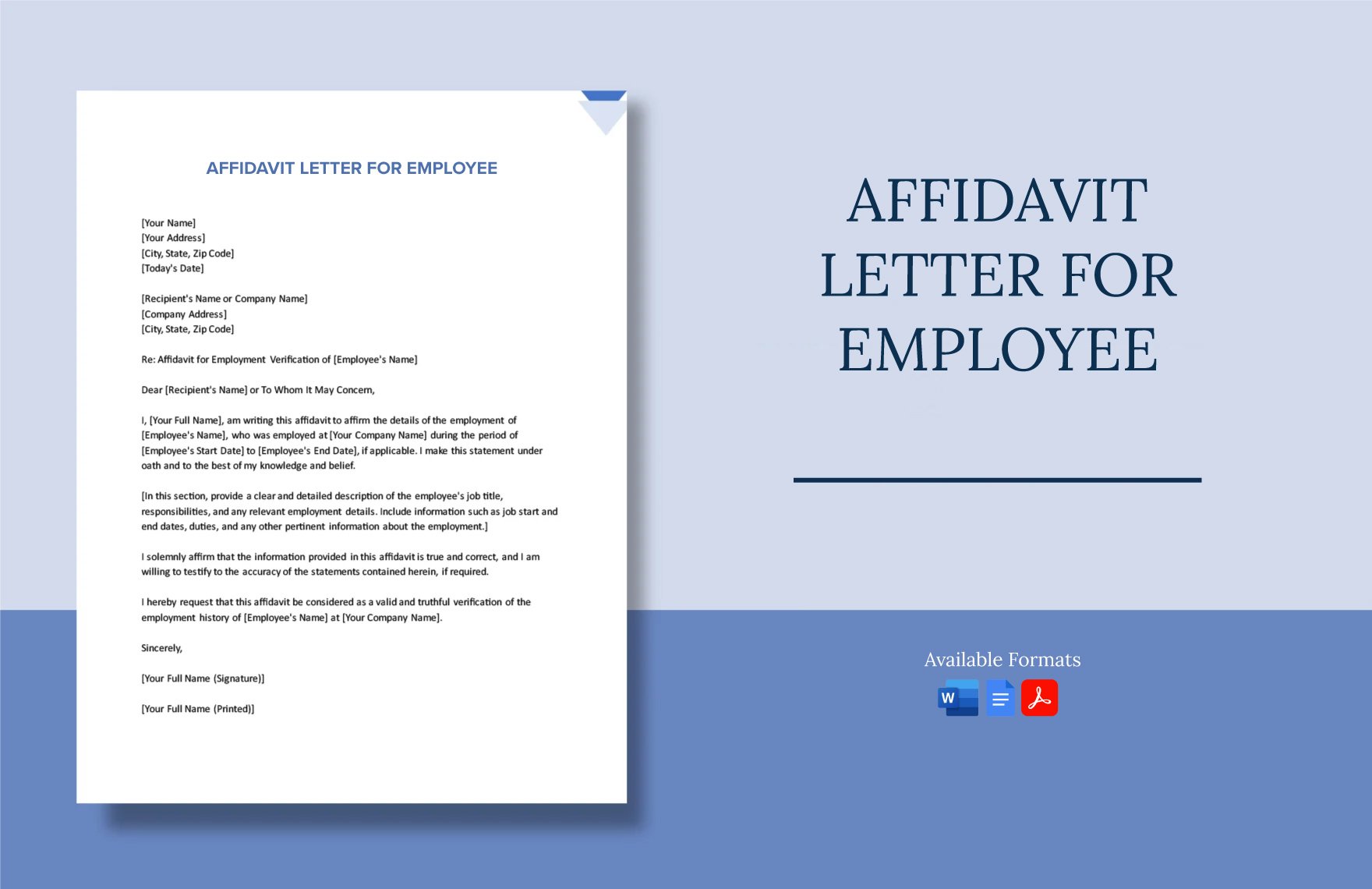 Affidavit Letter For Employee in Word, Google Docs, PDF