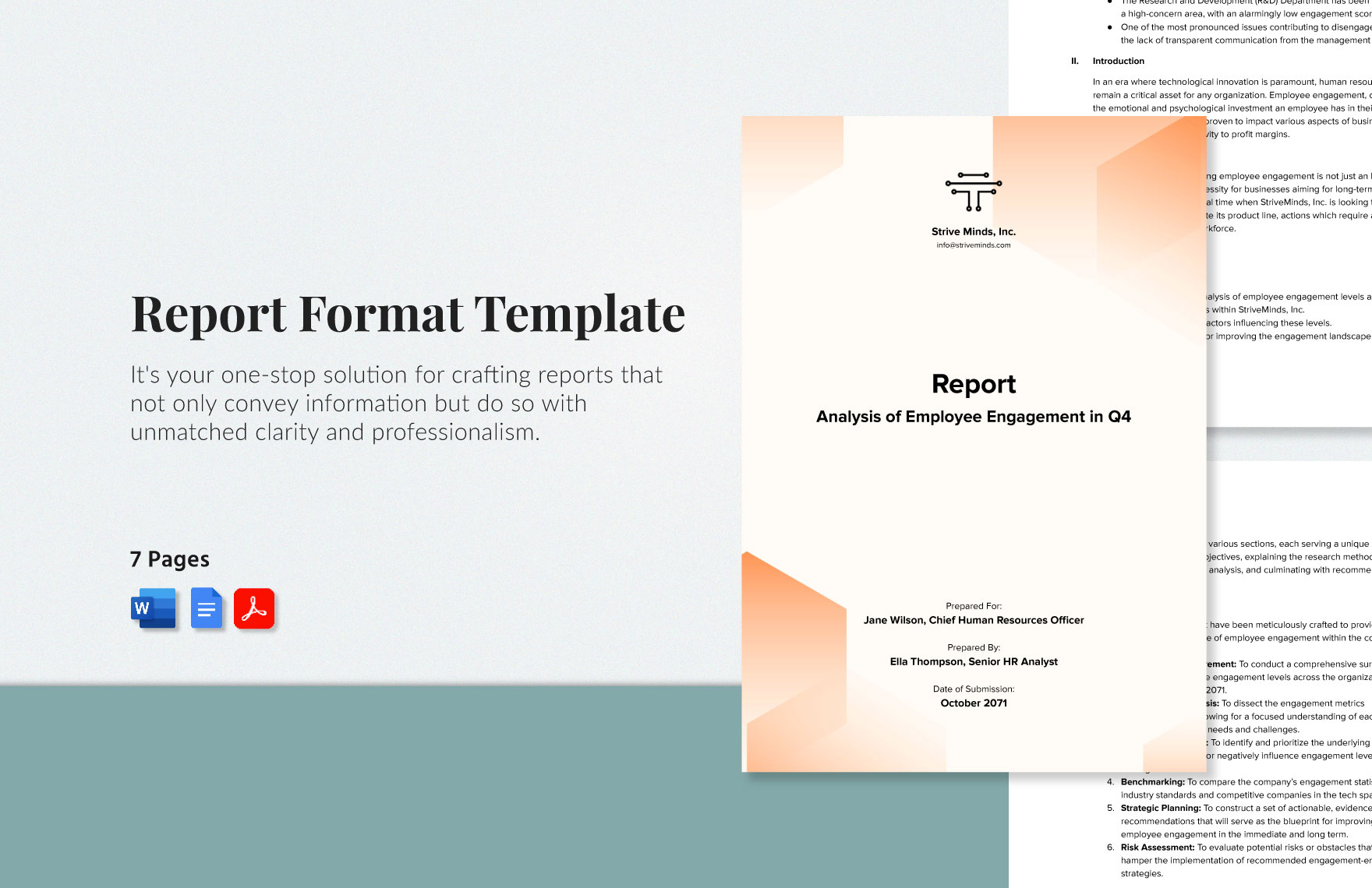 Free Annual Report Format Template - Download in Word, Google Docs ...