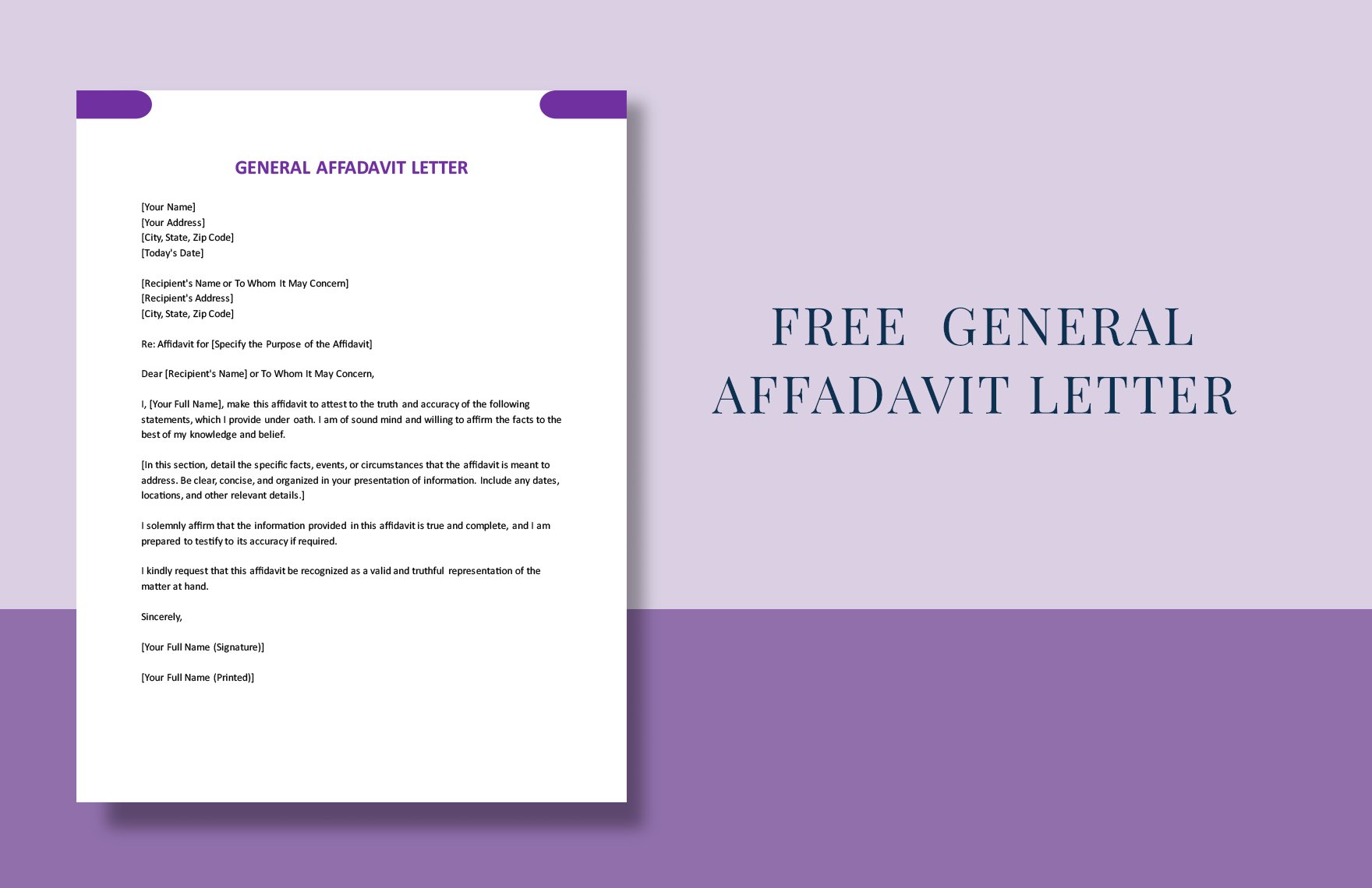 General Affidavit Letter
