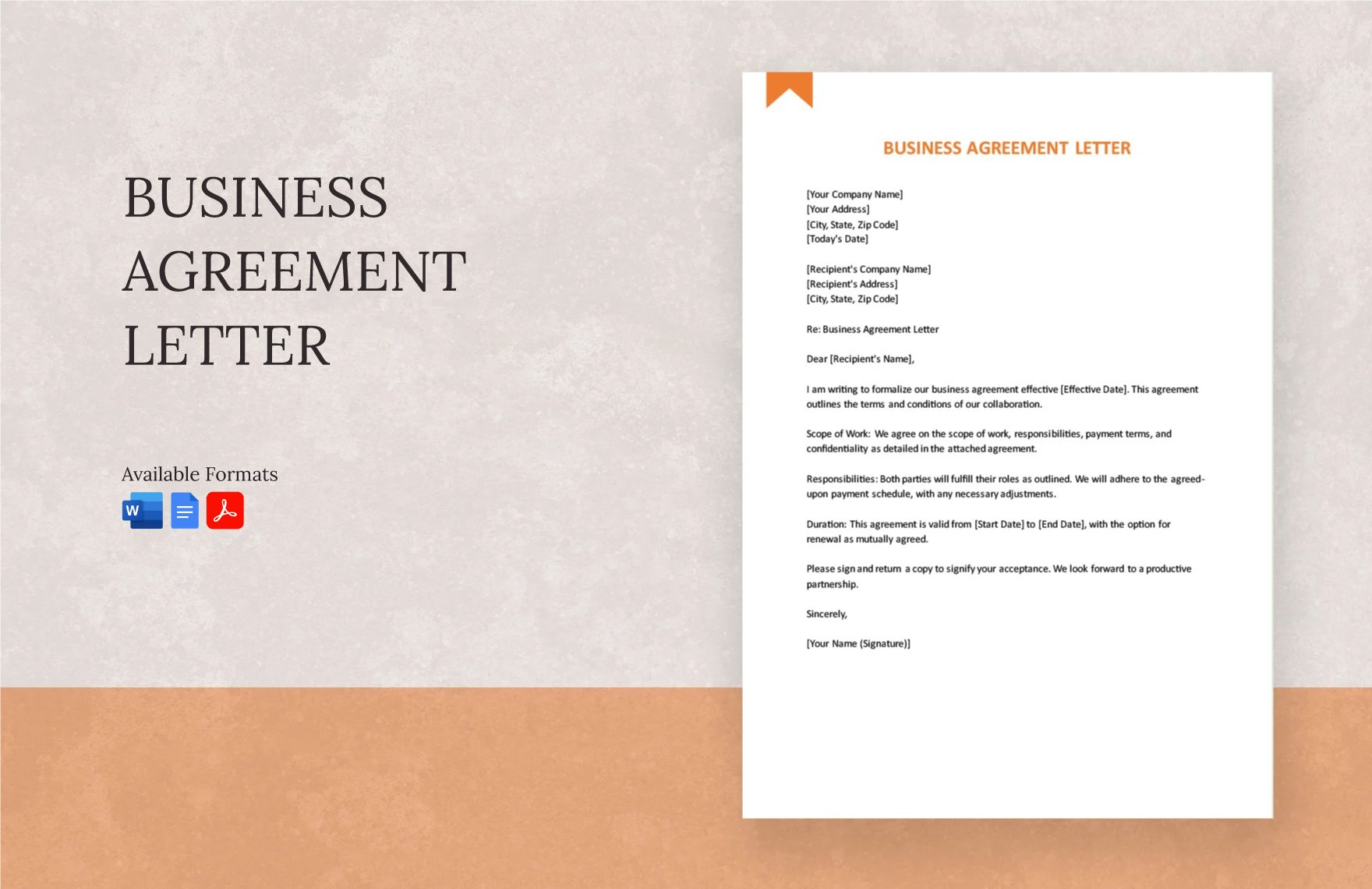 Business Agreement Letter in Word, Google Docs, PDF