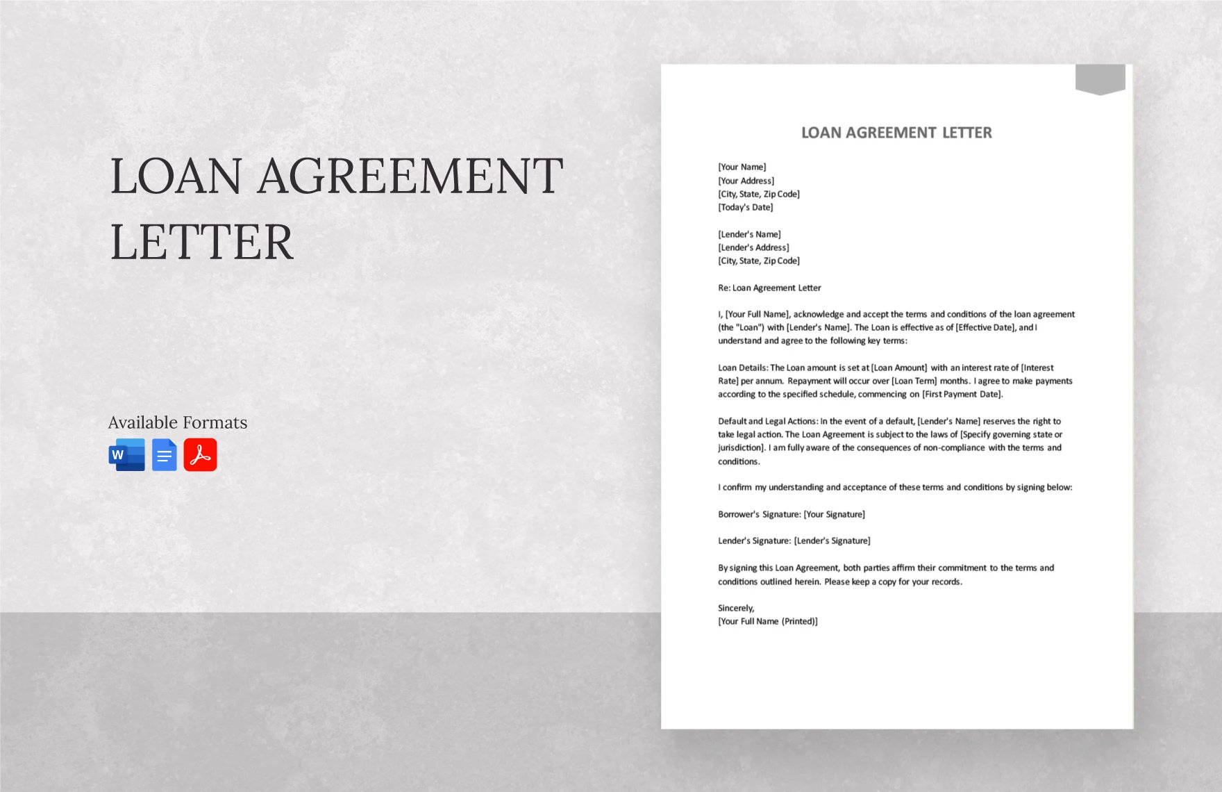 Loan Agreement Letter in Word, Google Docs, PDF