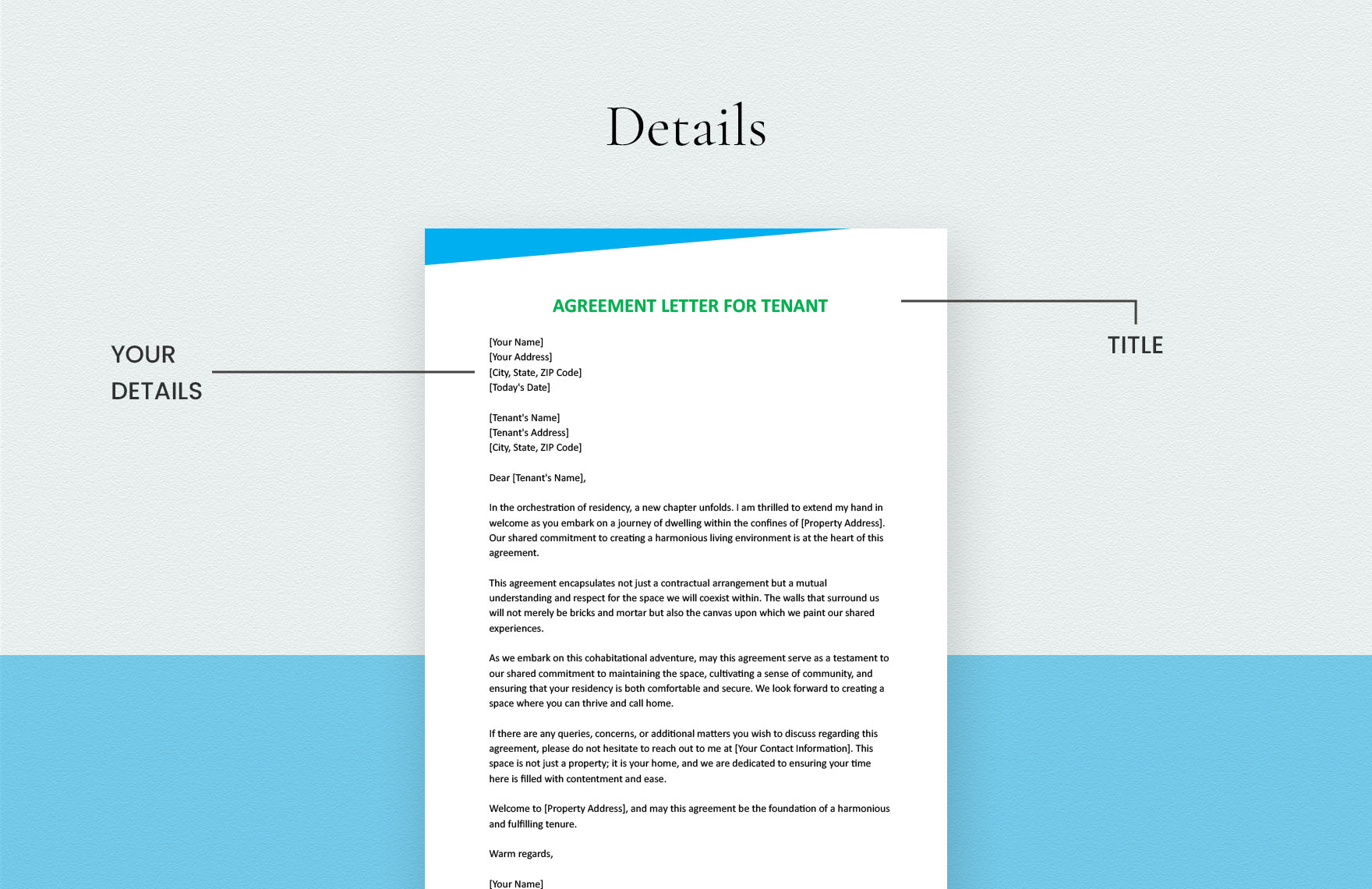 Agreement Letter For Tenant