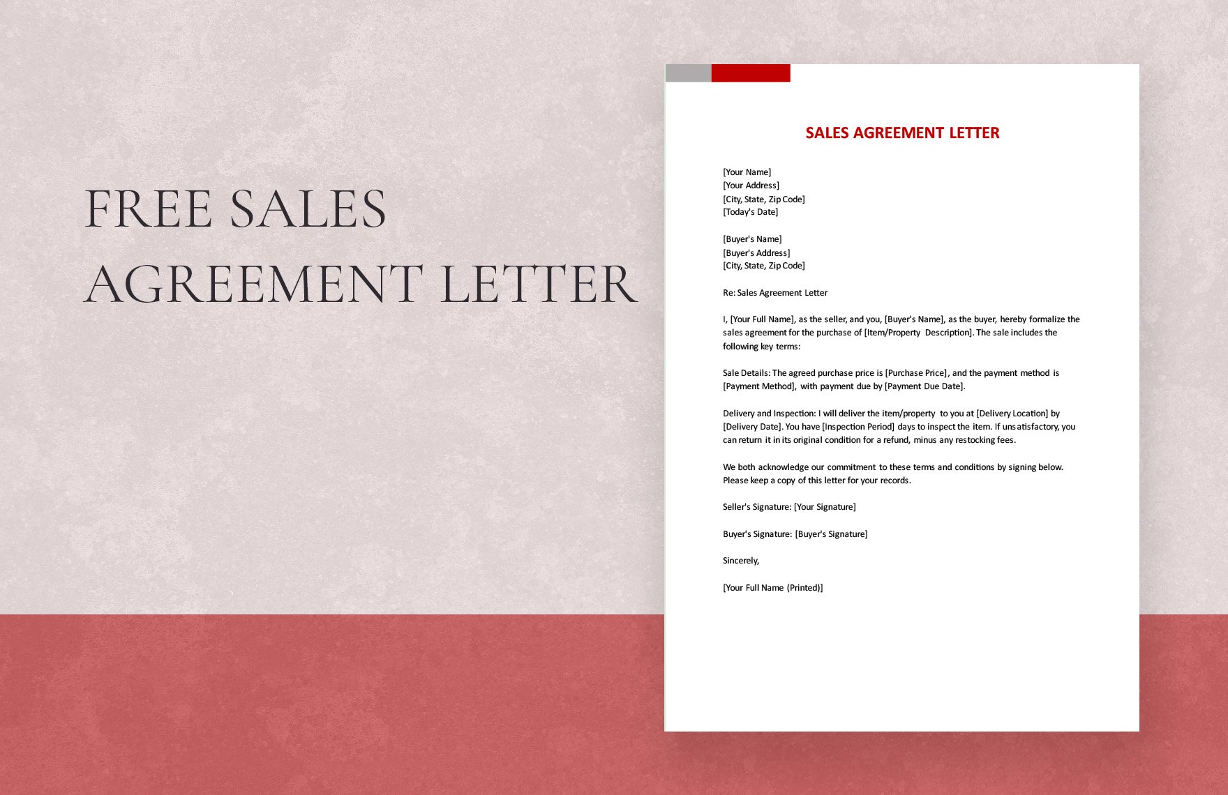 Sales Agreement Letter in Word, Google Docs, PDF