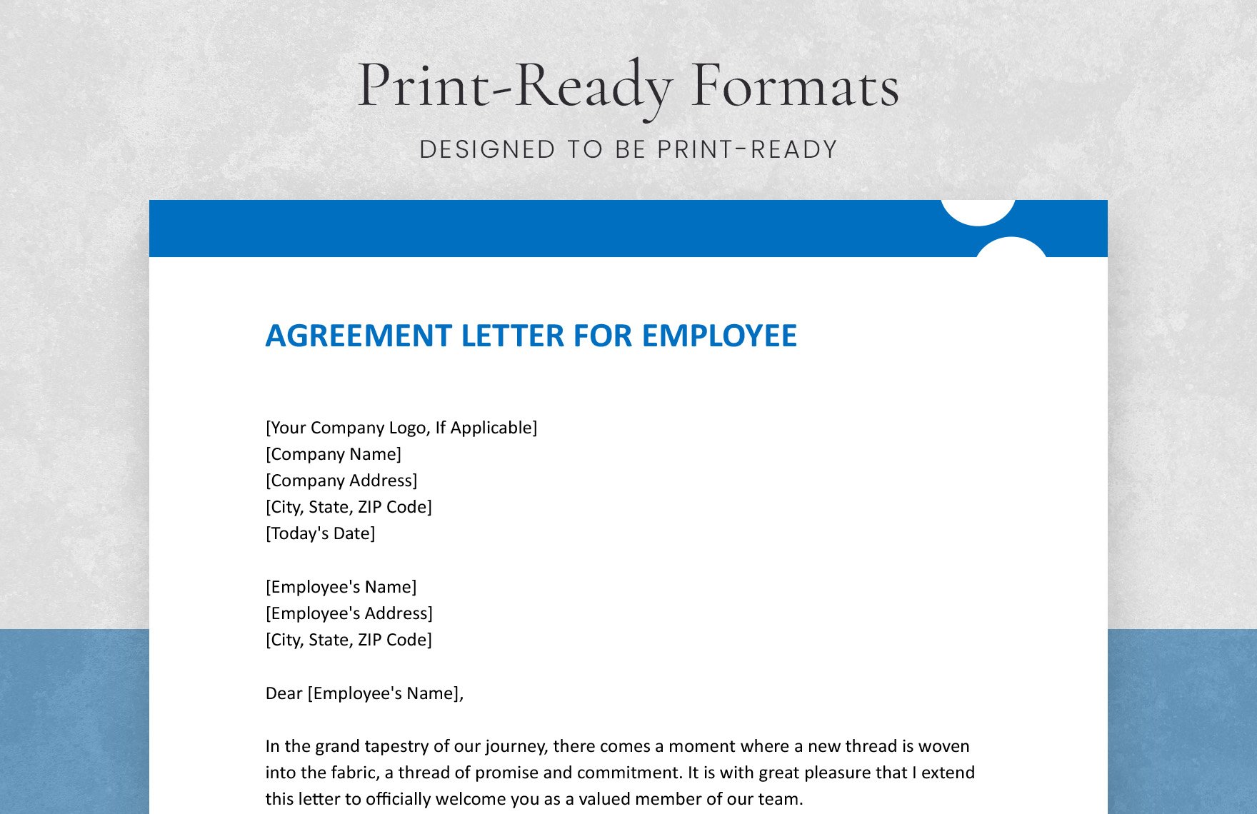 Agreement Letter For Employee