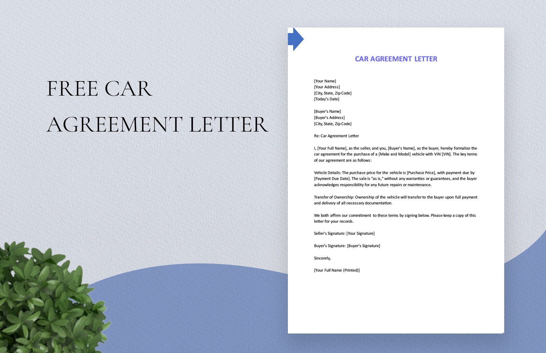 Car Agreement Letter