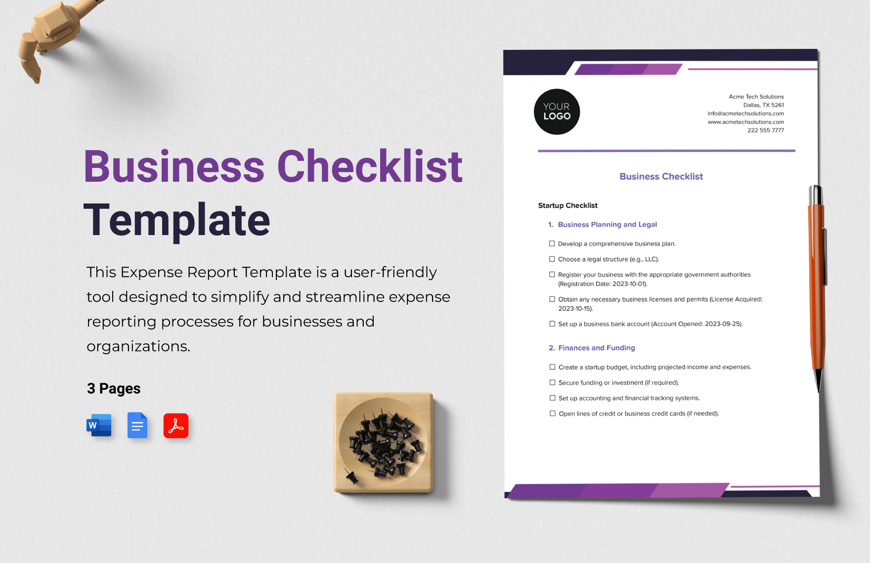 Free Business Checklist Templates, Editable and Printable