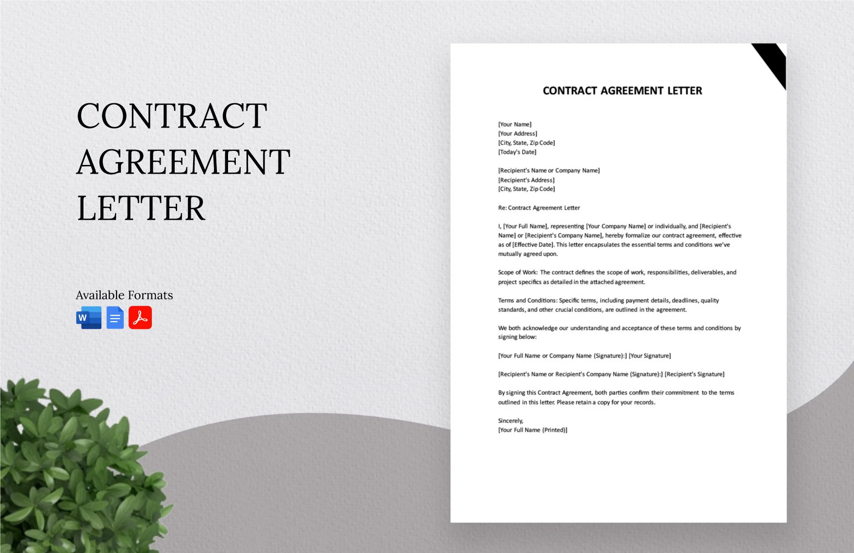 Contract Agreement Letter in Word, Google Docs, PDF