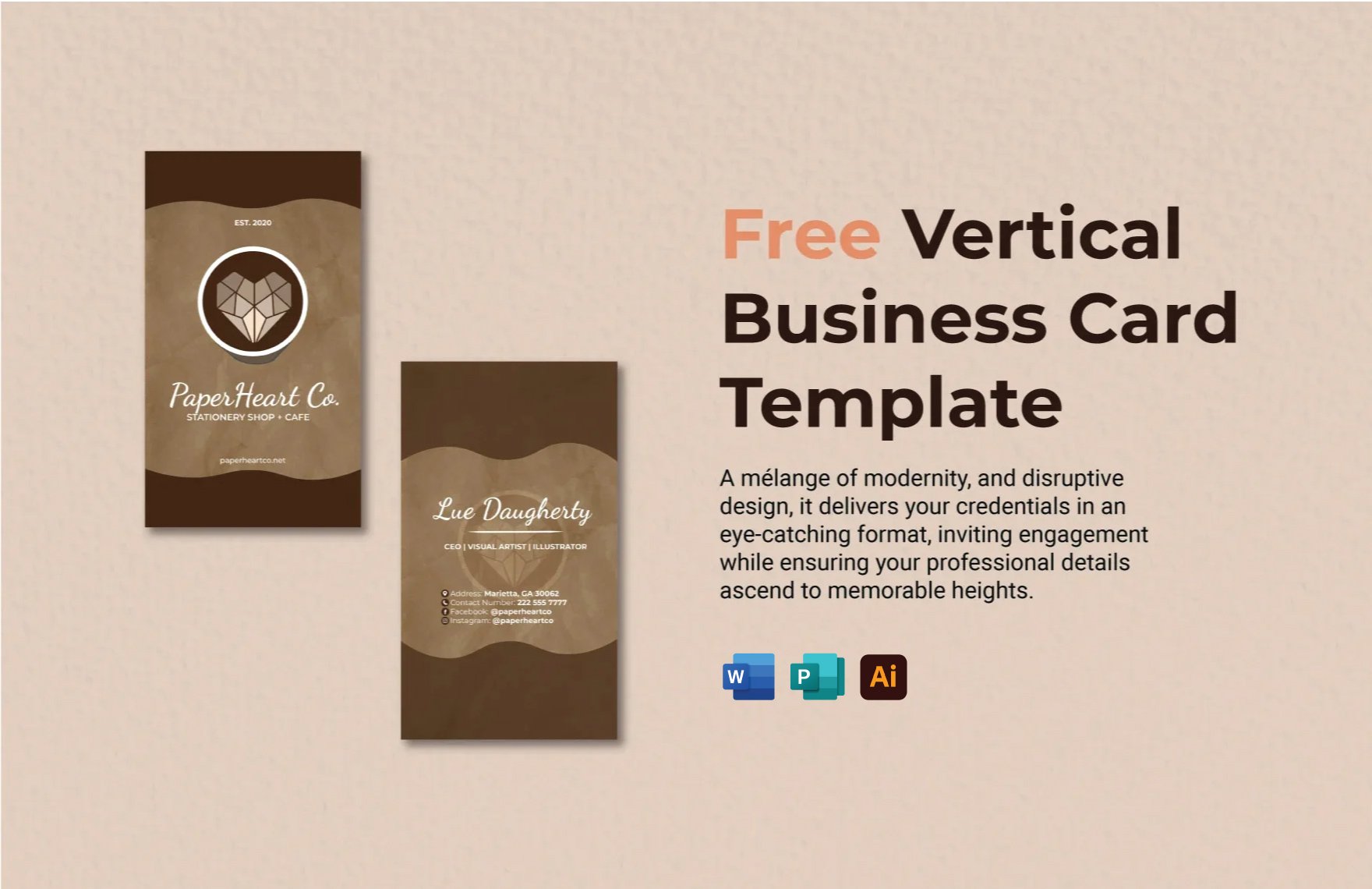 Vertical Business Card Template