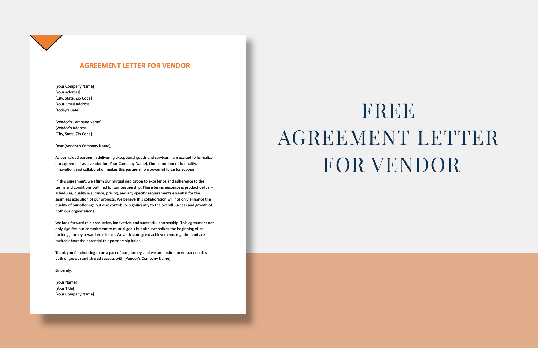 Agreement Letter For Vendor