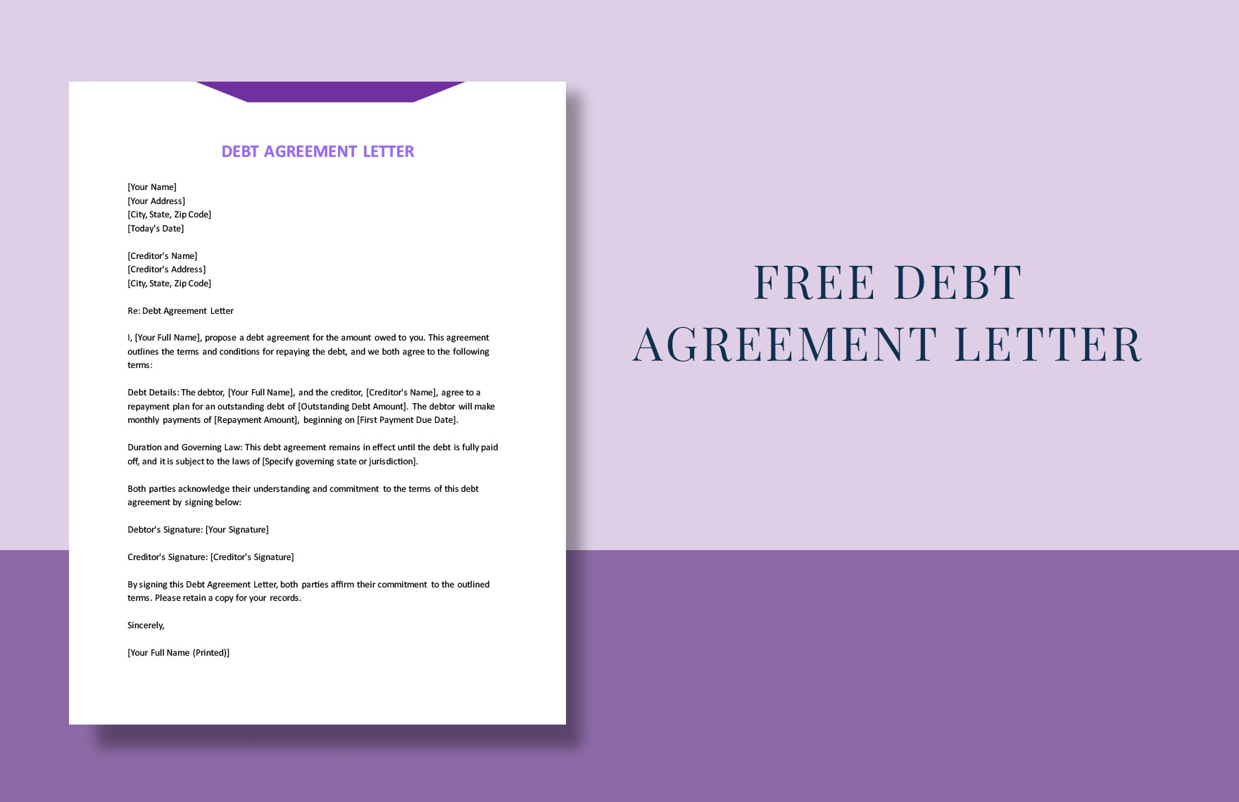 Debt Agreement Letter