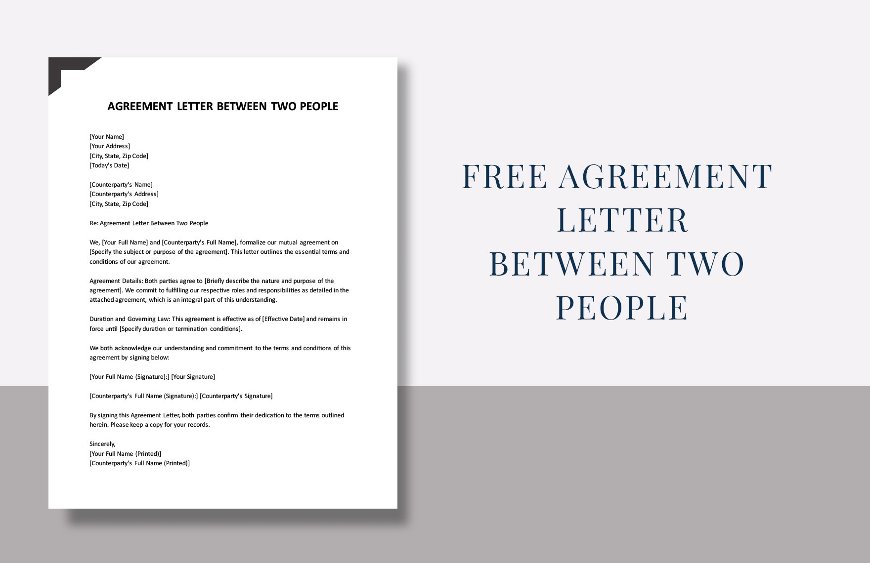 Agreement Letter Between Two People