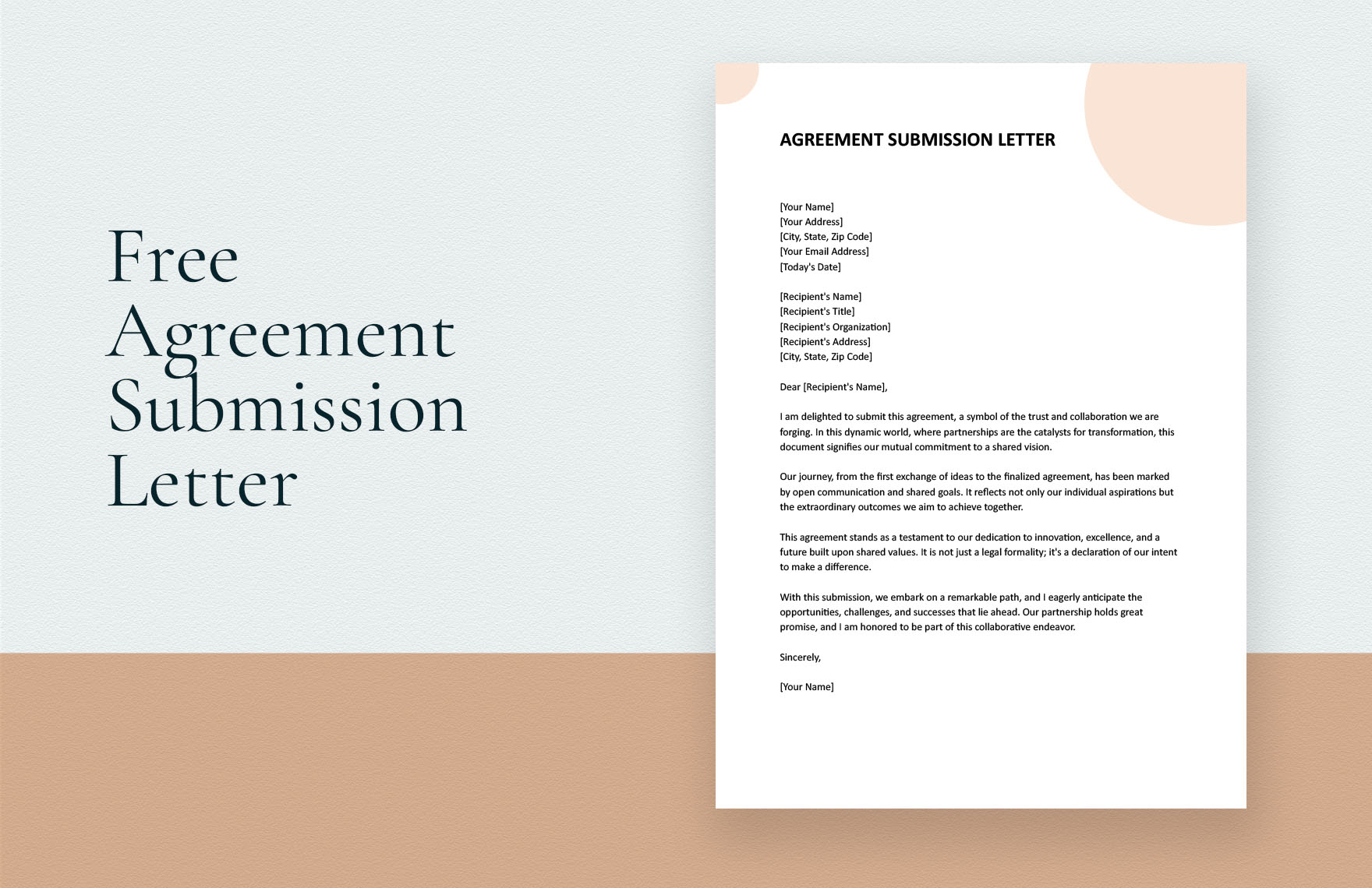 Agreement Submission Letter in Word, Google Docs - Download | Template.net